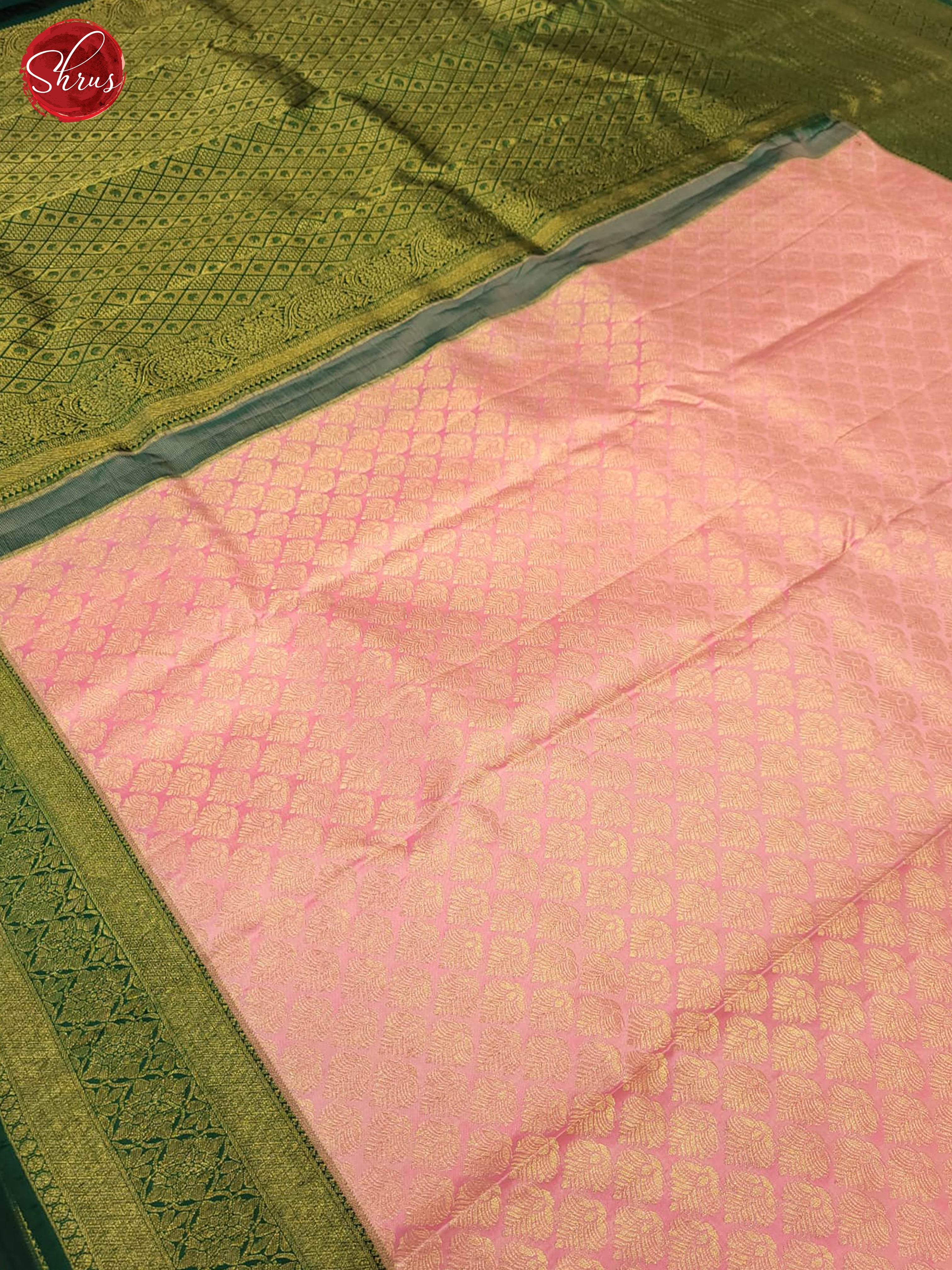 Pink & Green - Kanchipuram silk Saree - Shop on ShrusEternity.com