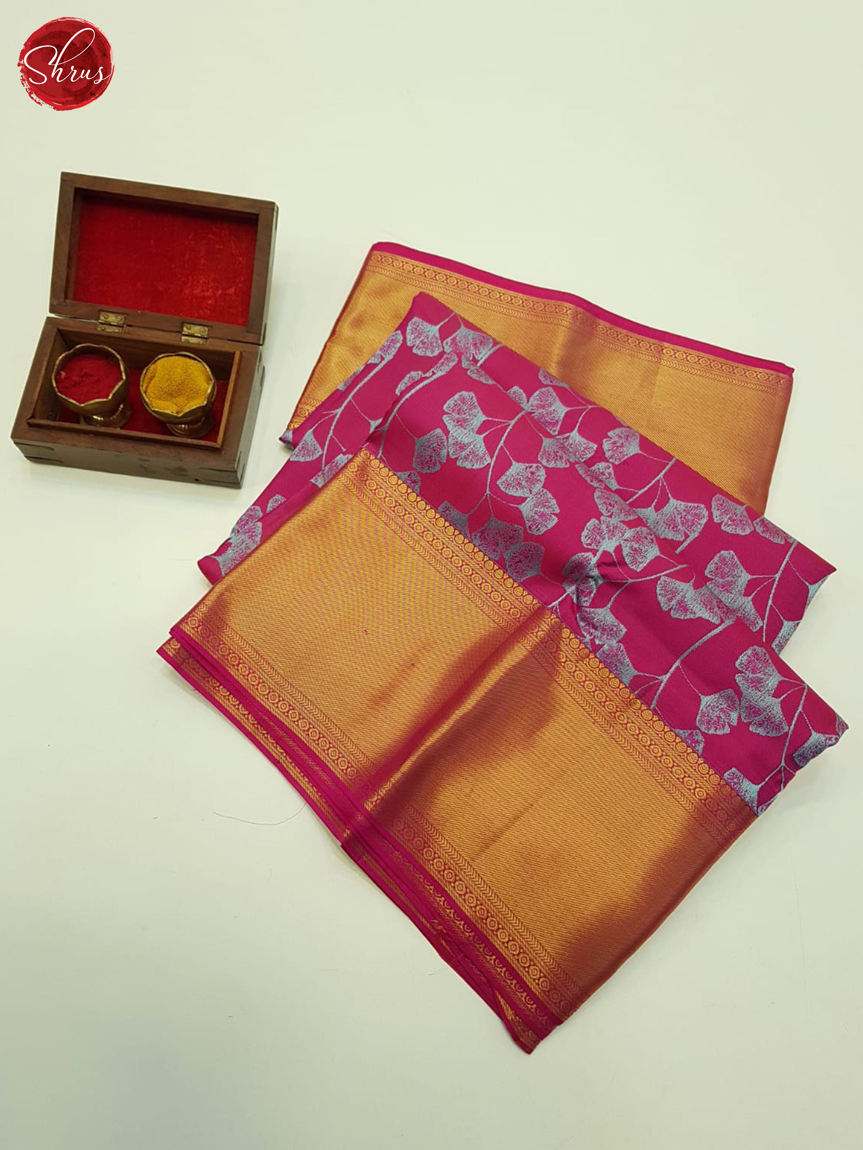 Pink(single tone)-Kanchipuram Silk Saree - Shop on ShrusEternity.com