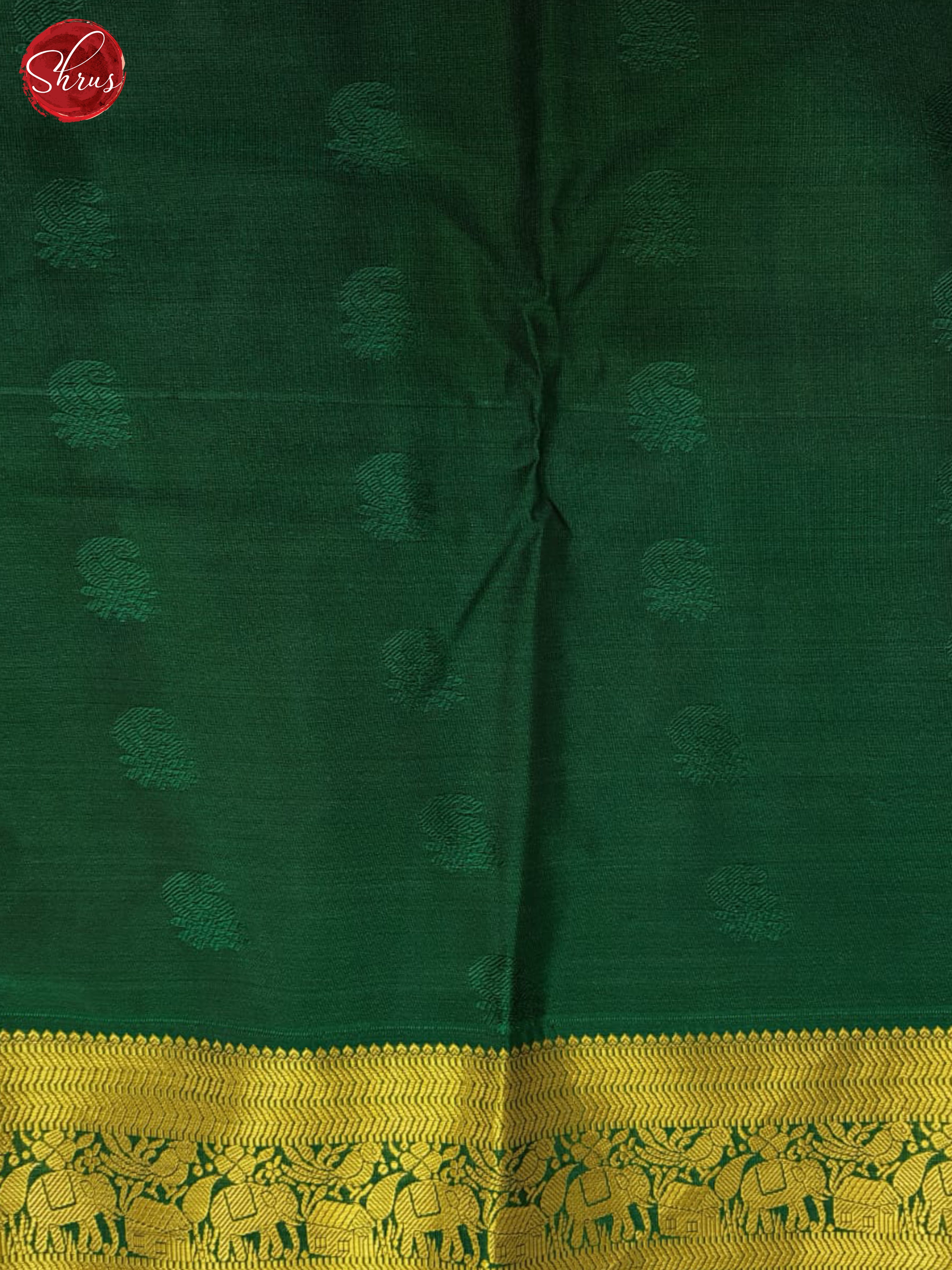 Red & Green - Kanchipuram half Pure Silk Saree - Shop on ShrusEternity.com