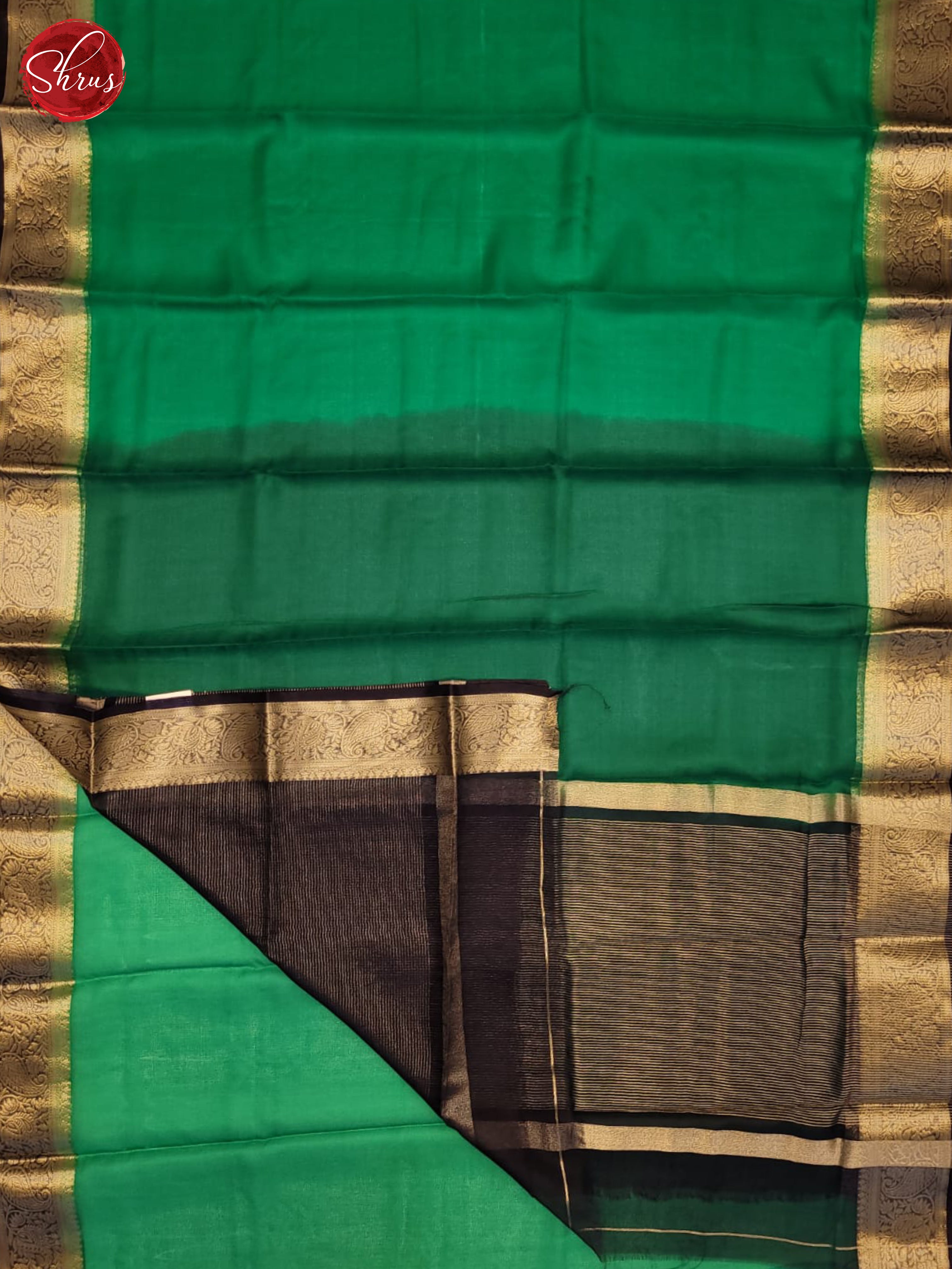 Green & Black - Semi organza Saree - Shop on ShrusEternity.com