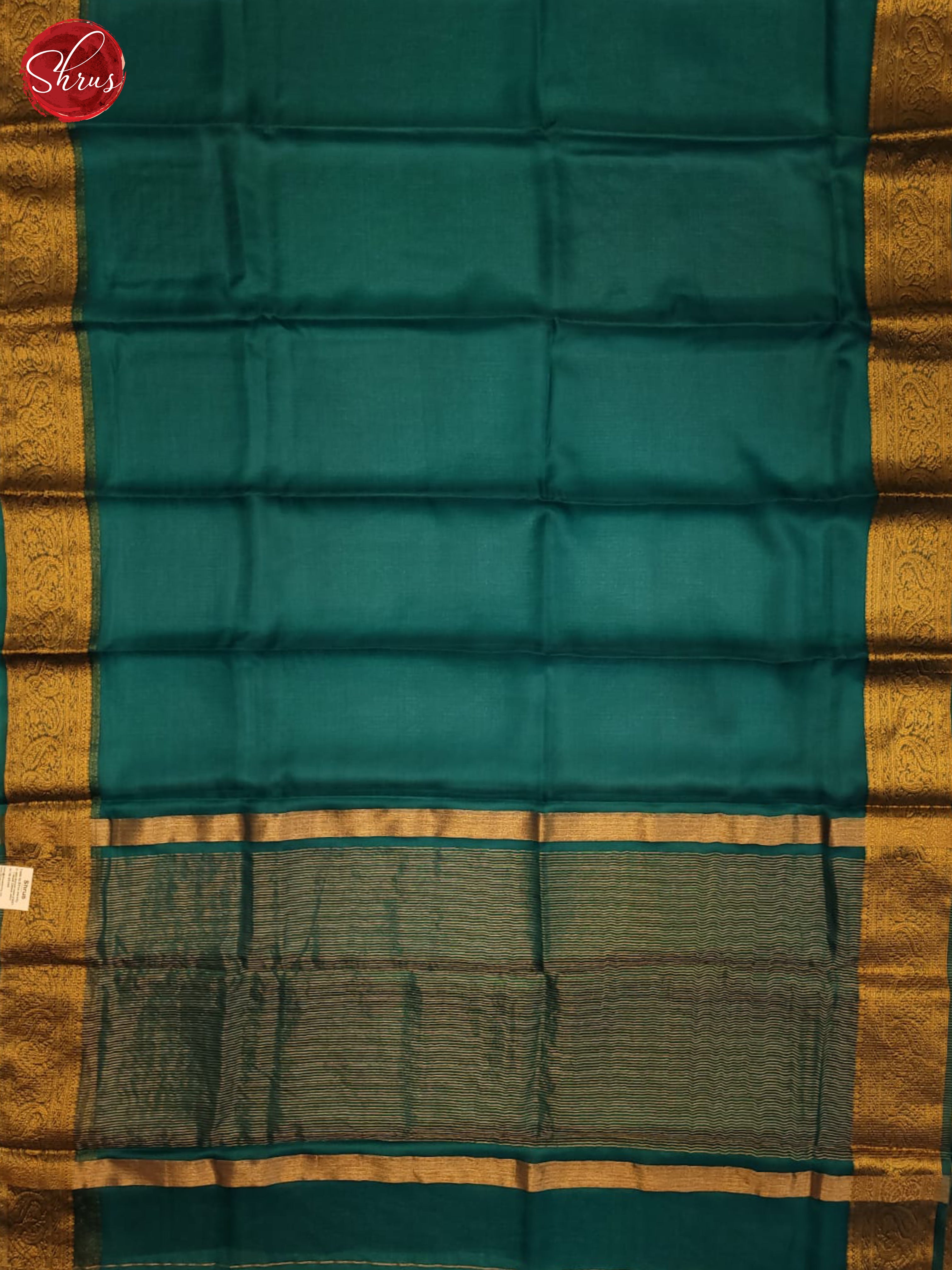 Peacock Blue(Single Tone) - Semi organza Saree - Shop on ShrusEternity.com