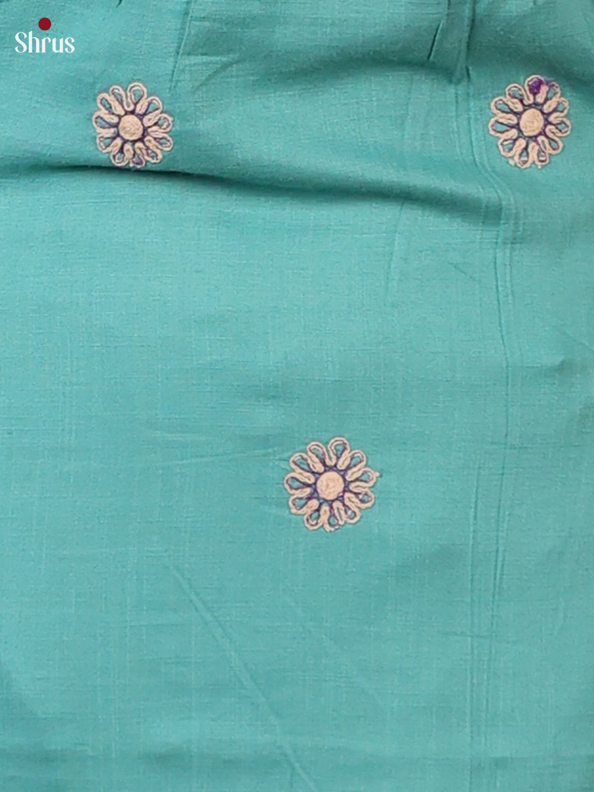 Green  -Mirror Embroidery Readymade Straight  Kurti