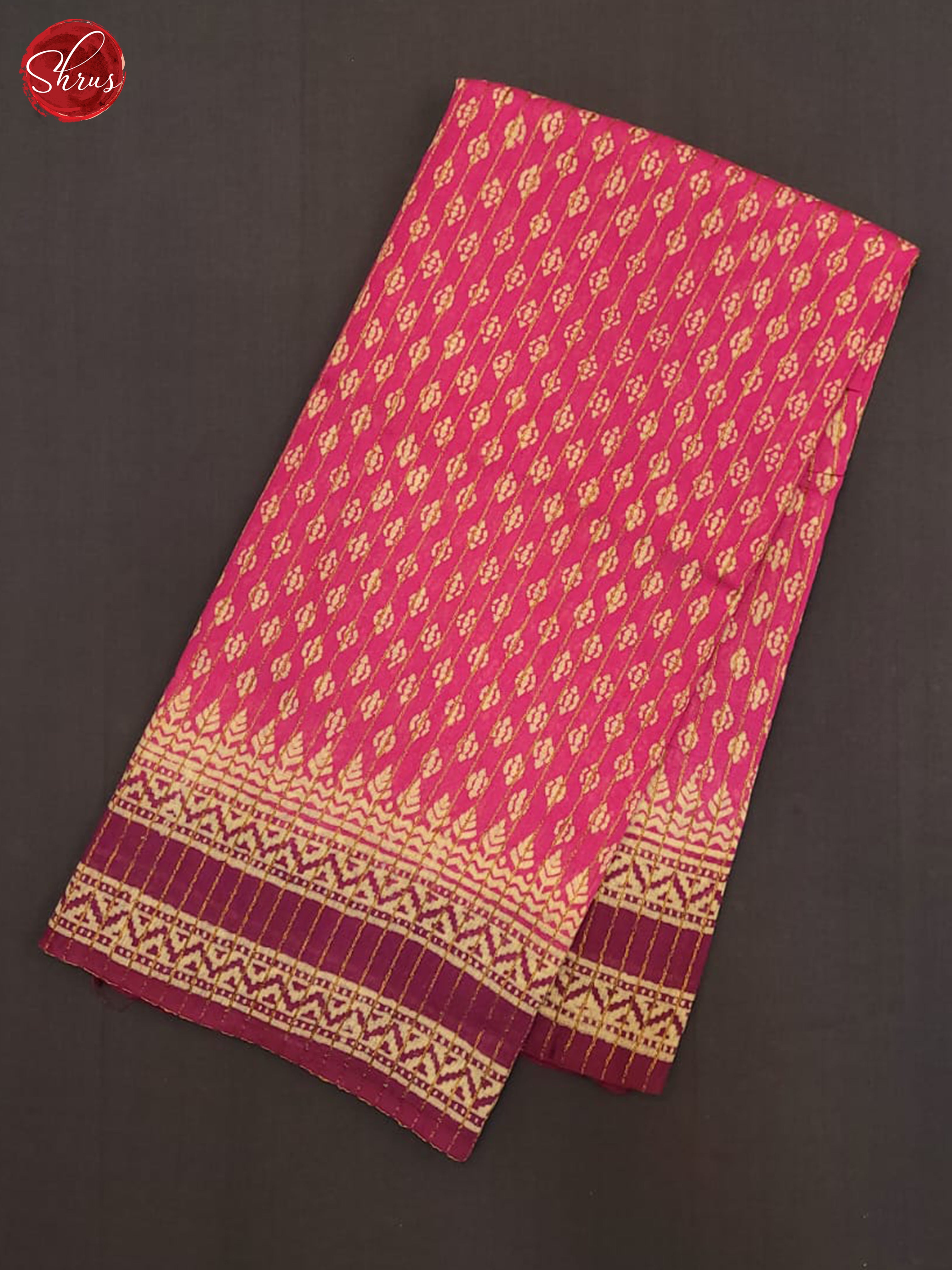 Pink & Purple  - Semi gicha Saree - Shop on ShrusEternity.com