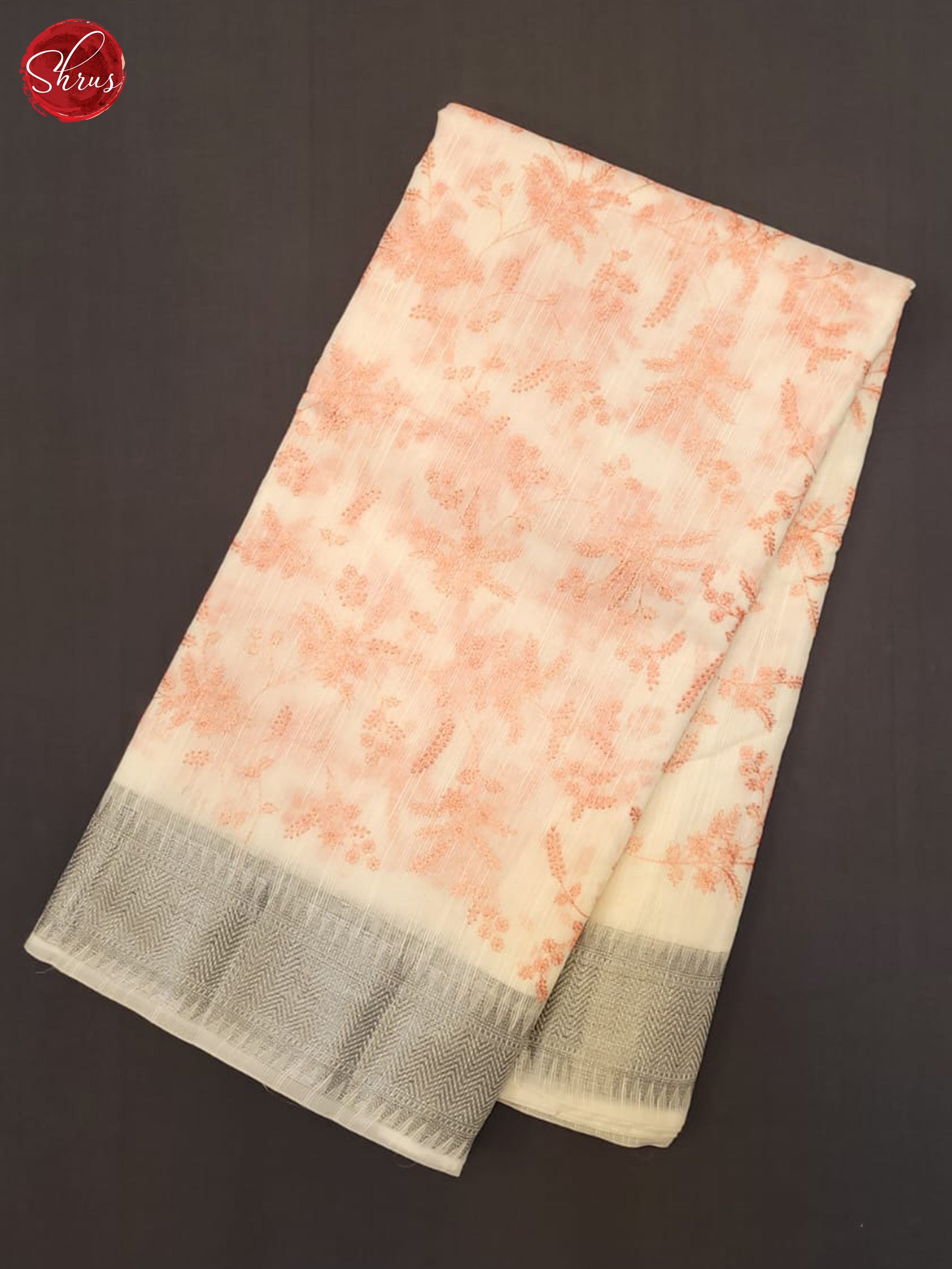 Cream & Orange - Semi organza Saree - Shop on ShrusEternity.com