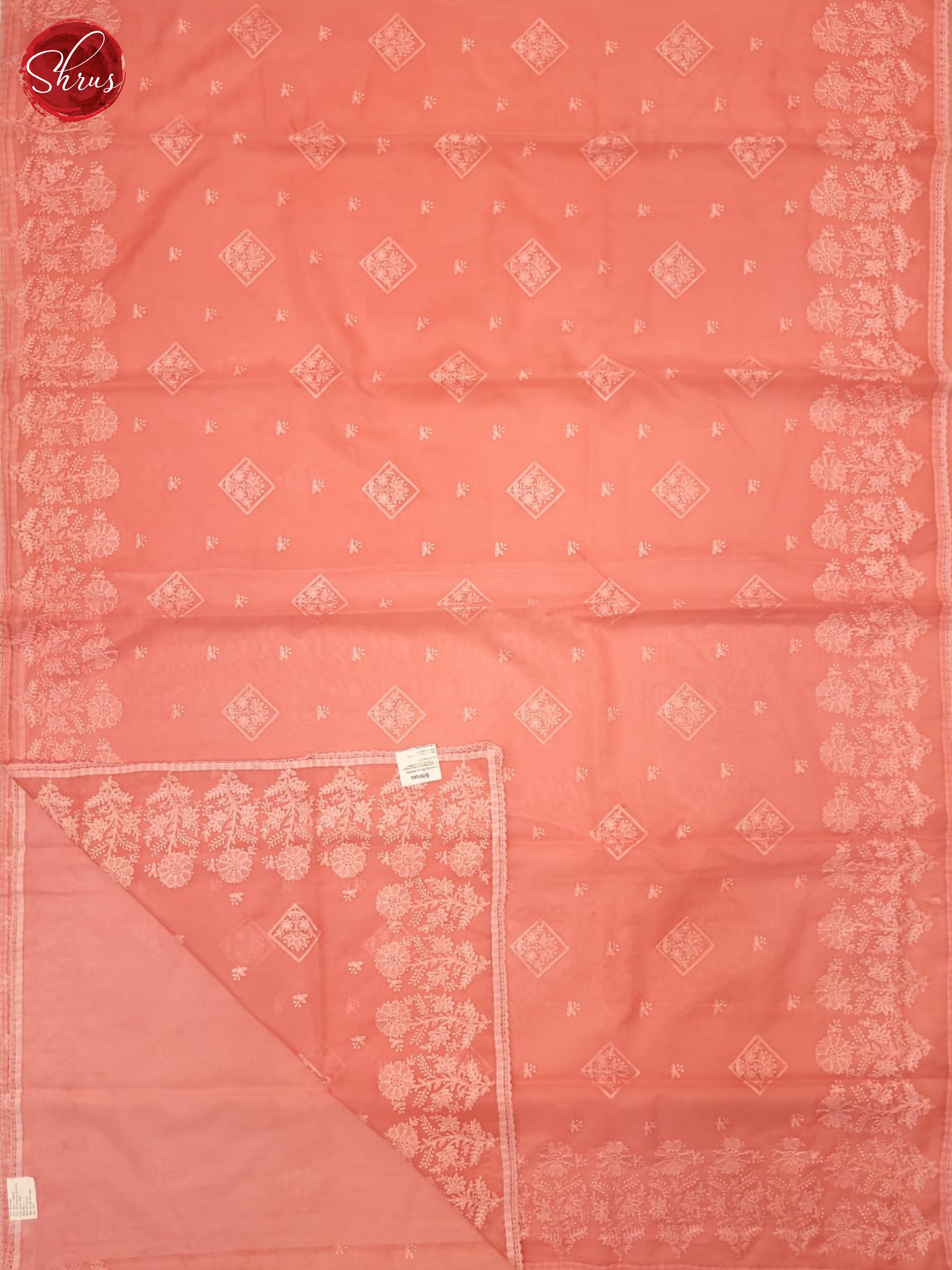 Peachish Pink(Single Tone) - Semi organza Saree - Shop on ShrusEternity.com