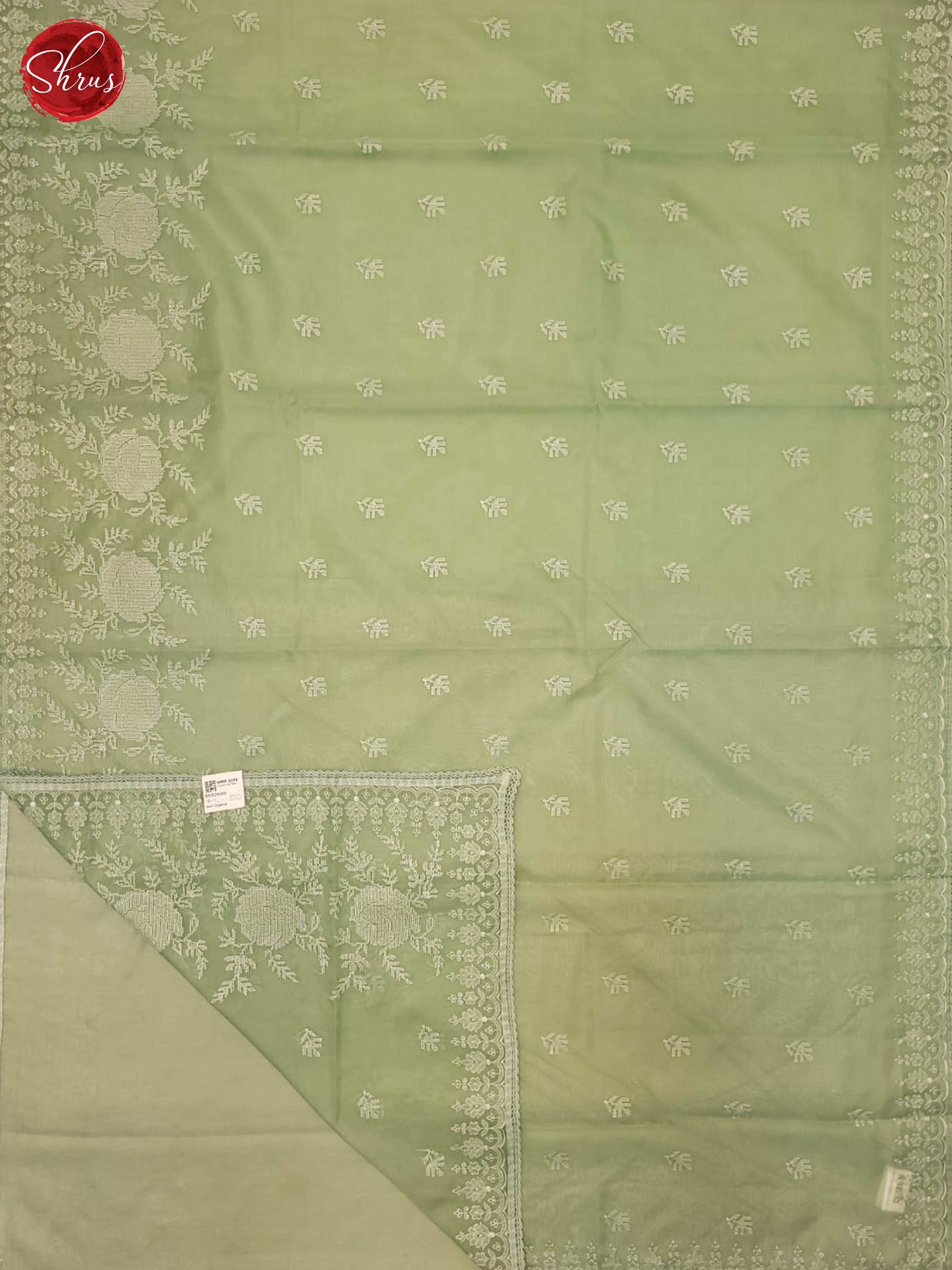 Pista Green(Single Tone)- Semi organza Saree - Shop on ShrusEternity.com