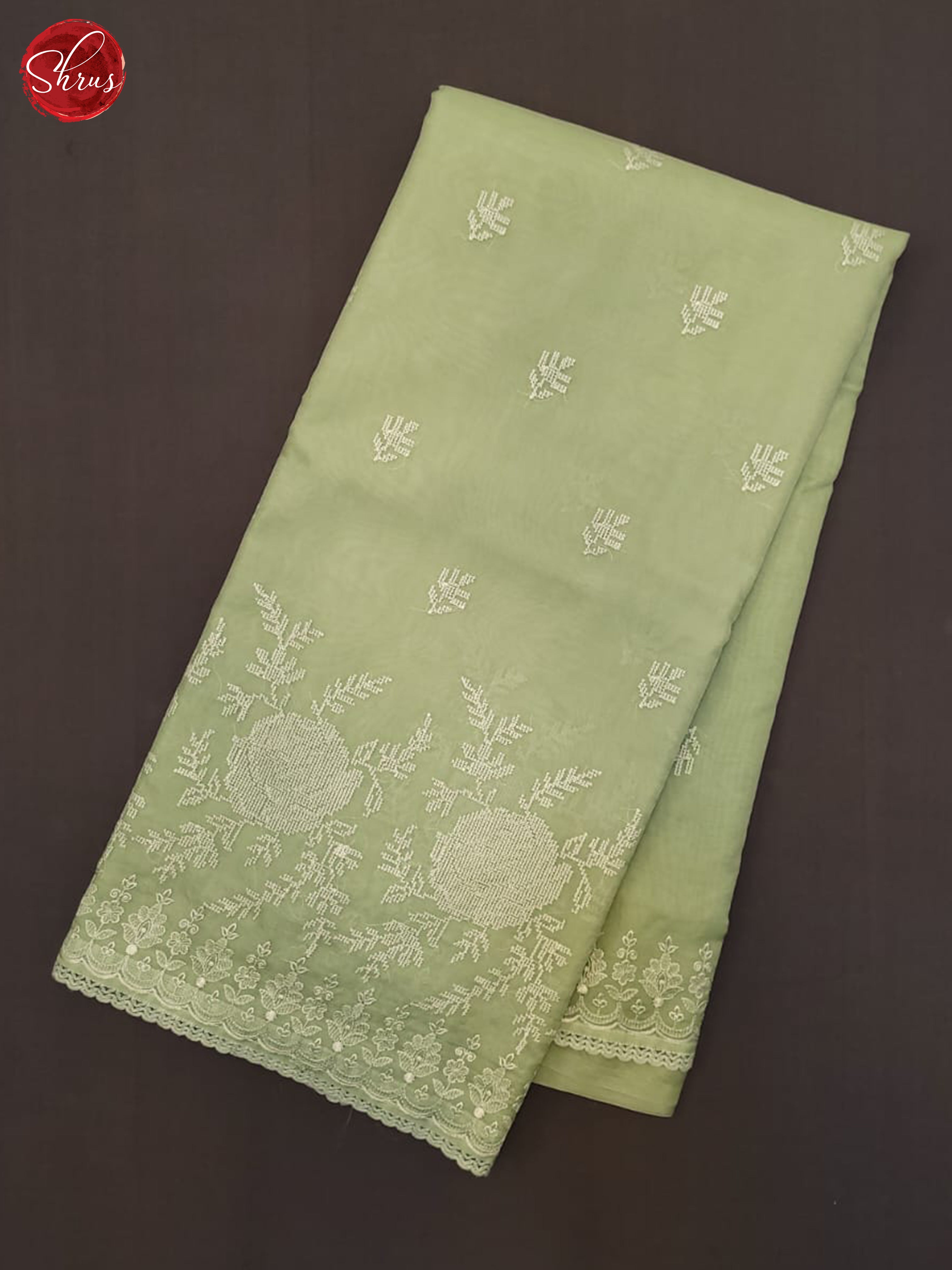 Pista Green(Single Tone)- Semi organza Saree - Shop on ShrusEternity.com