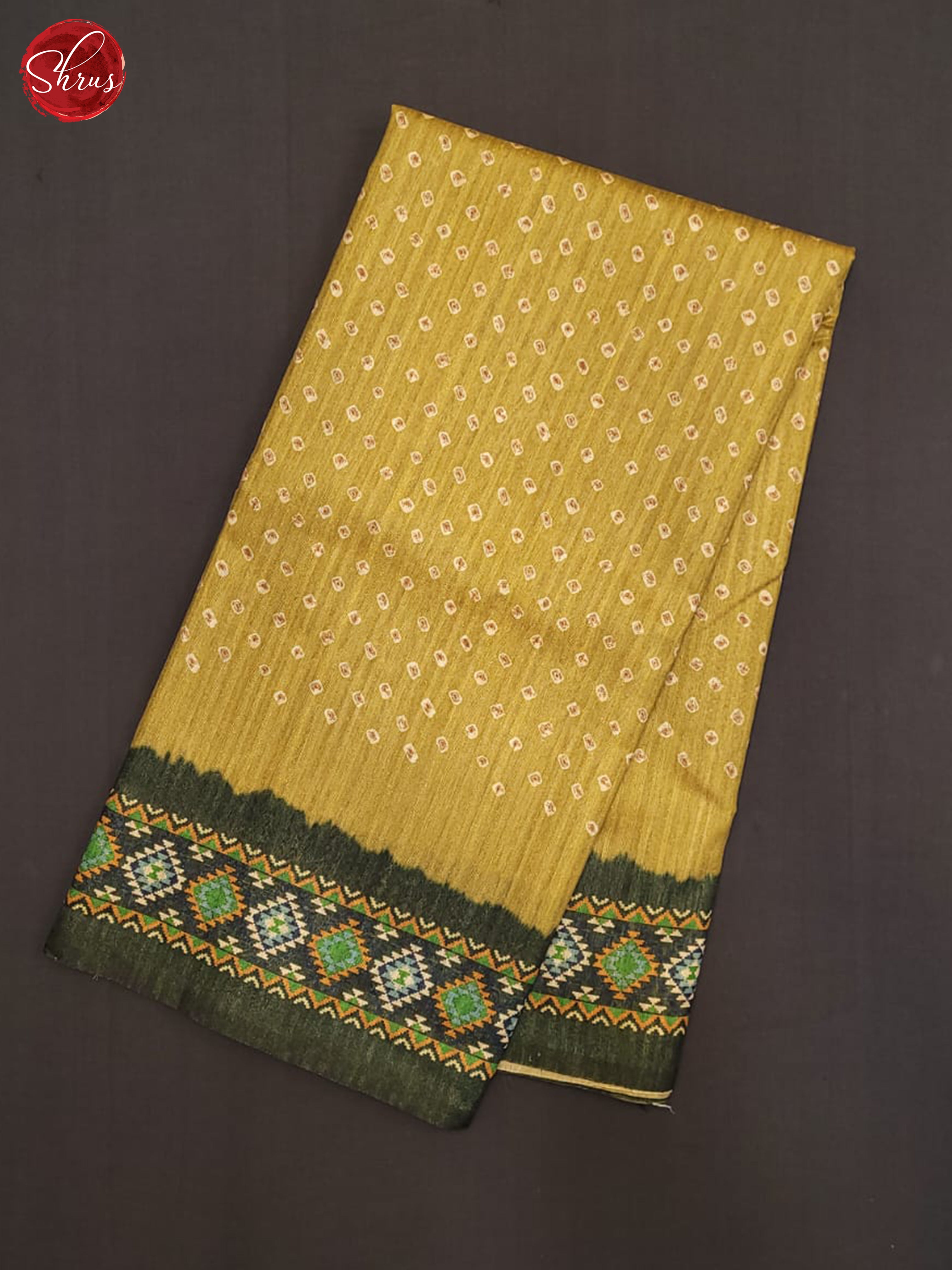 Green & Dark Green - Semi Gicha Saree - Shop on ShrusEternity.com