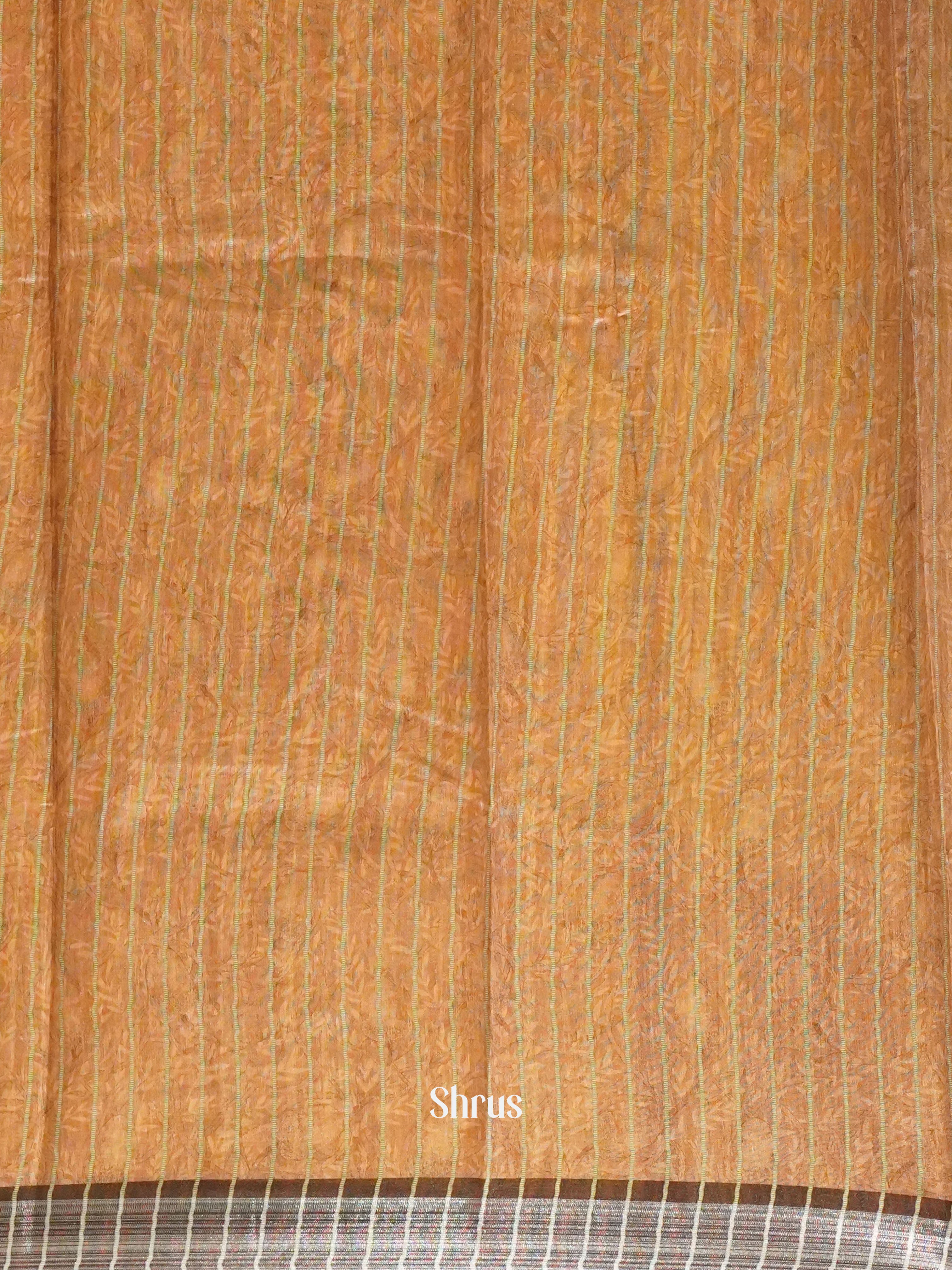 Peach & Brown- Semi gicha Saree