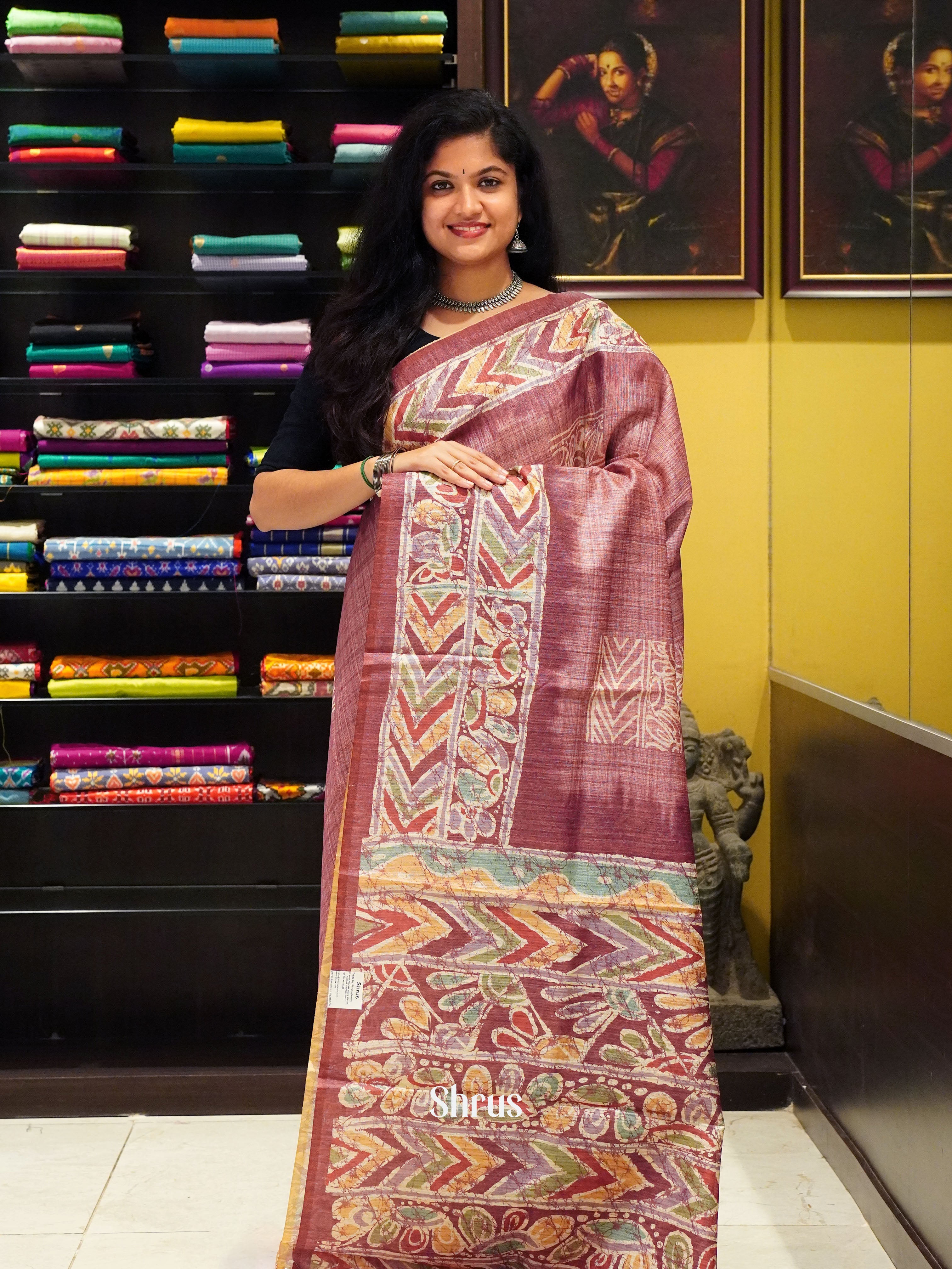 Pink - Semi gicha Saree