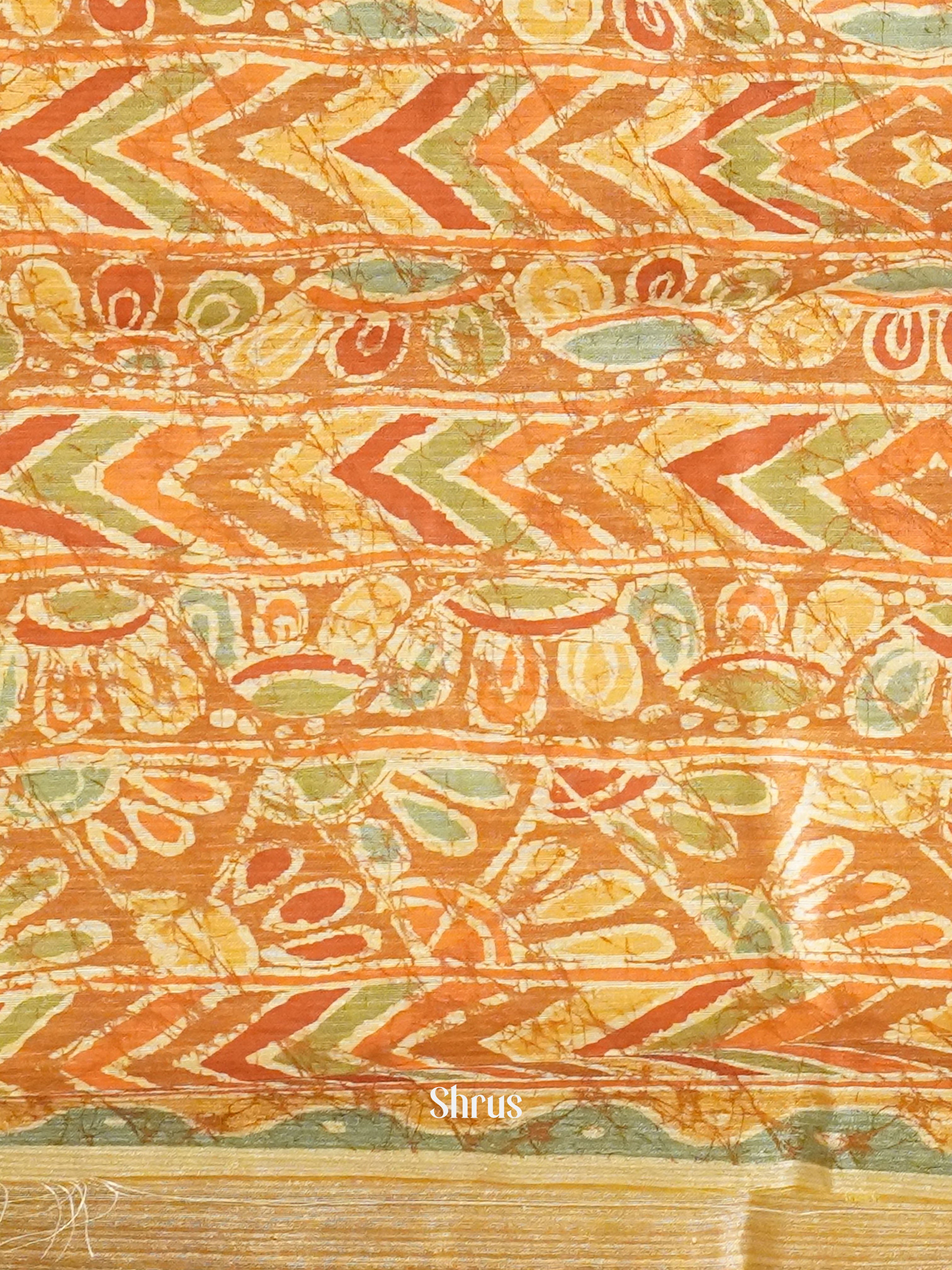 Brick- Semi gicha Saree