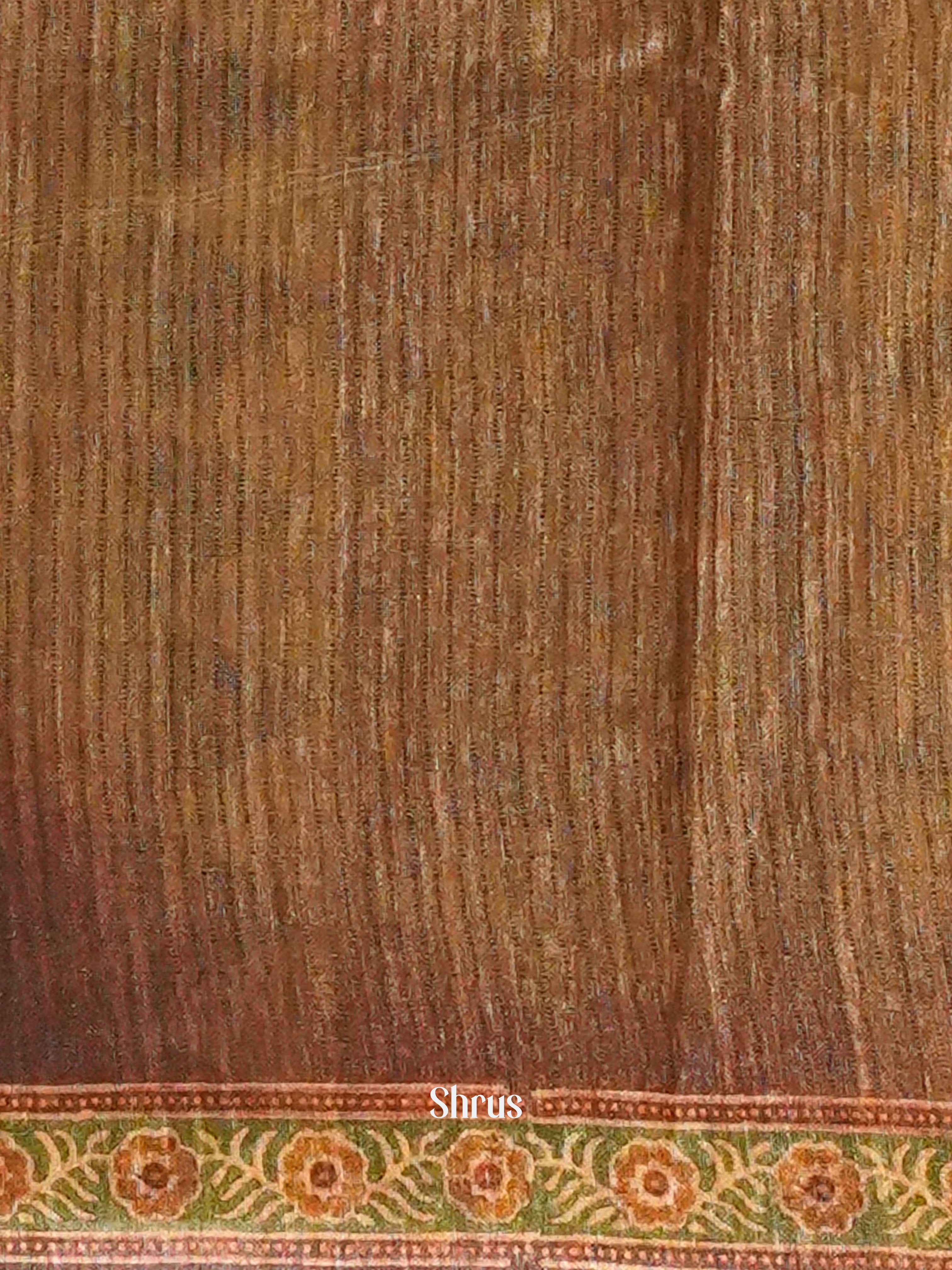 Brown - Semi gicha Saree