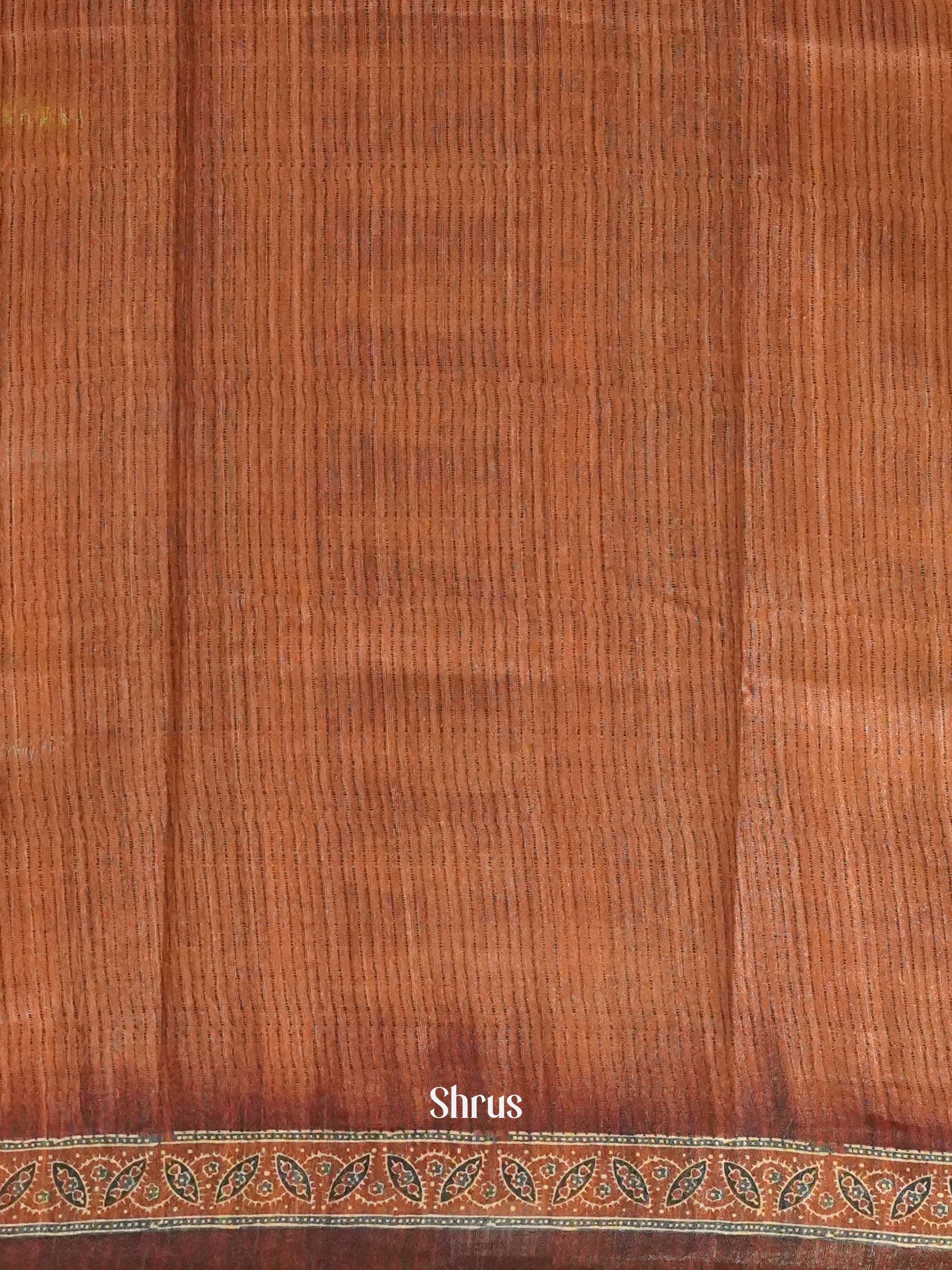 Onion Pink & Brown  - Semi Gicha Saree