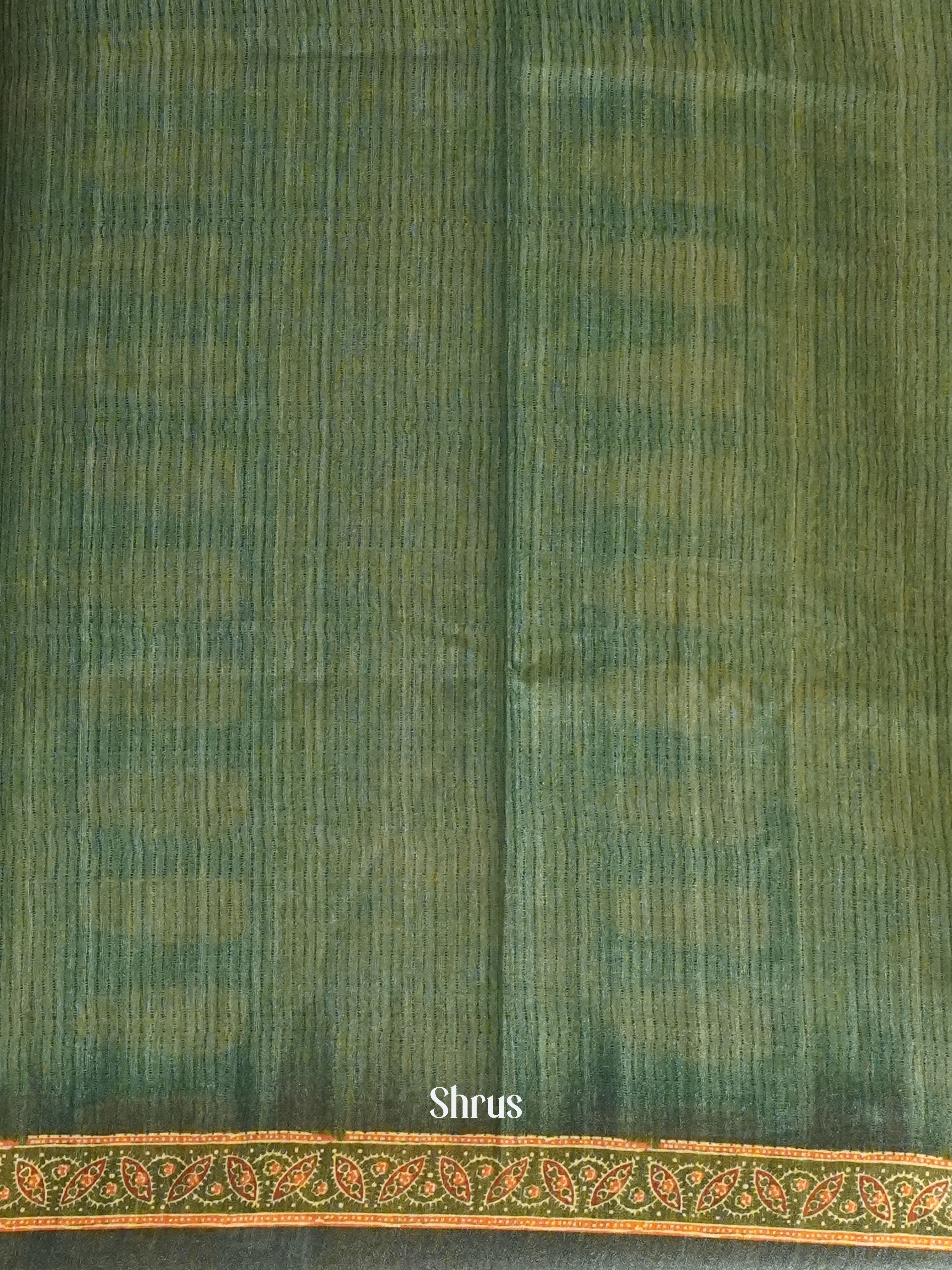 Bottle Green - Semi Gicha Saree