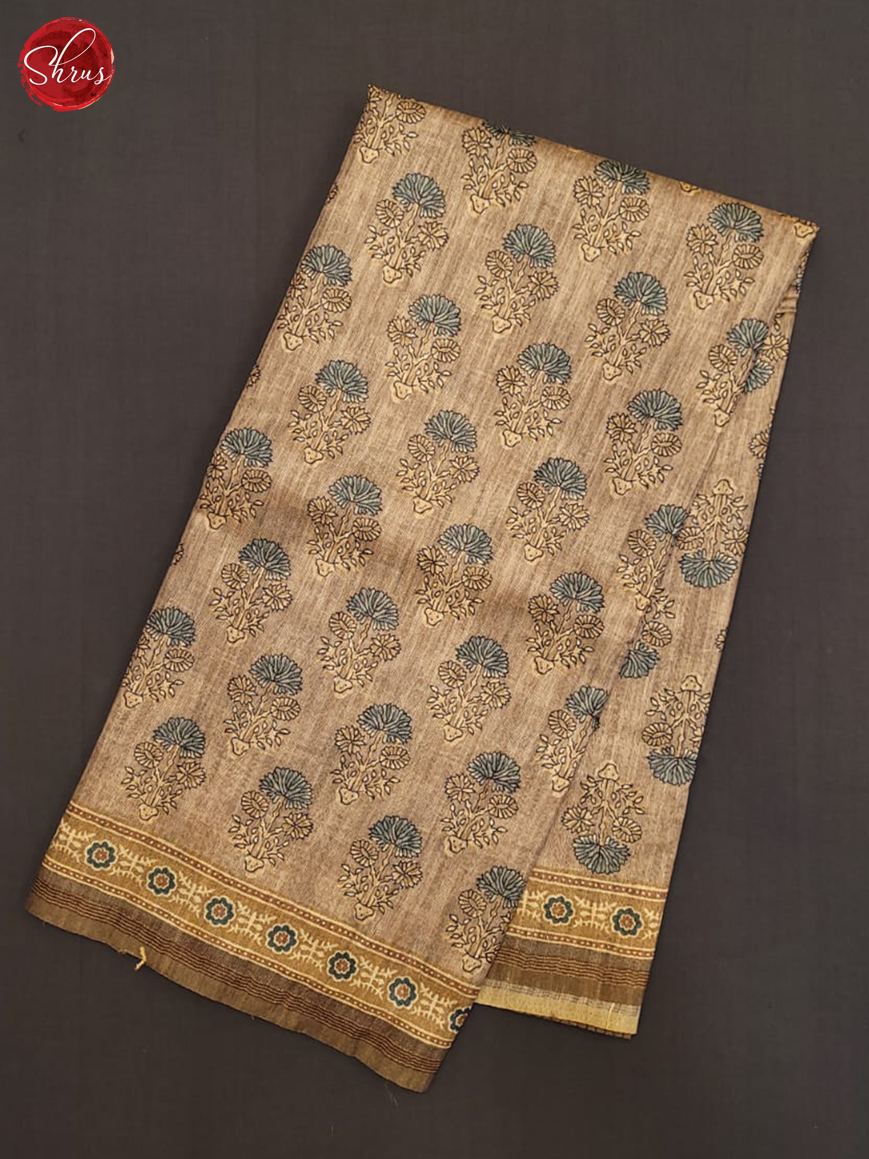 Light Brown & Brown  - Semi Gicha Saree - Shop on ShrusEternity.com