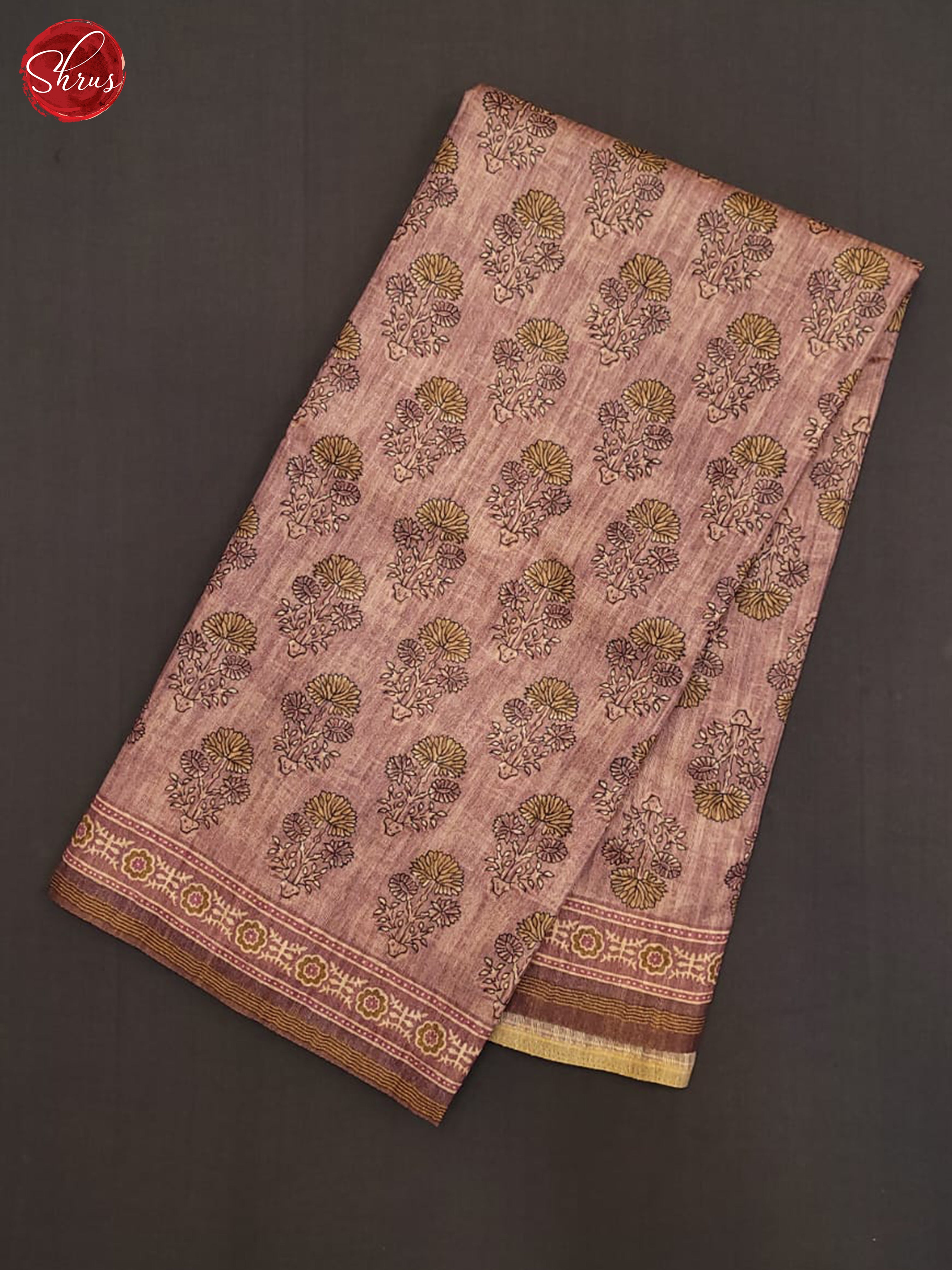 Dark Onion Pink & Brown - Semi Gicha Saree - Shop on ShrusEternity.com