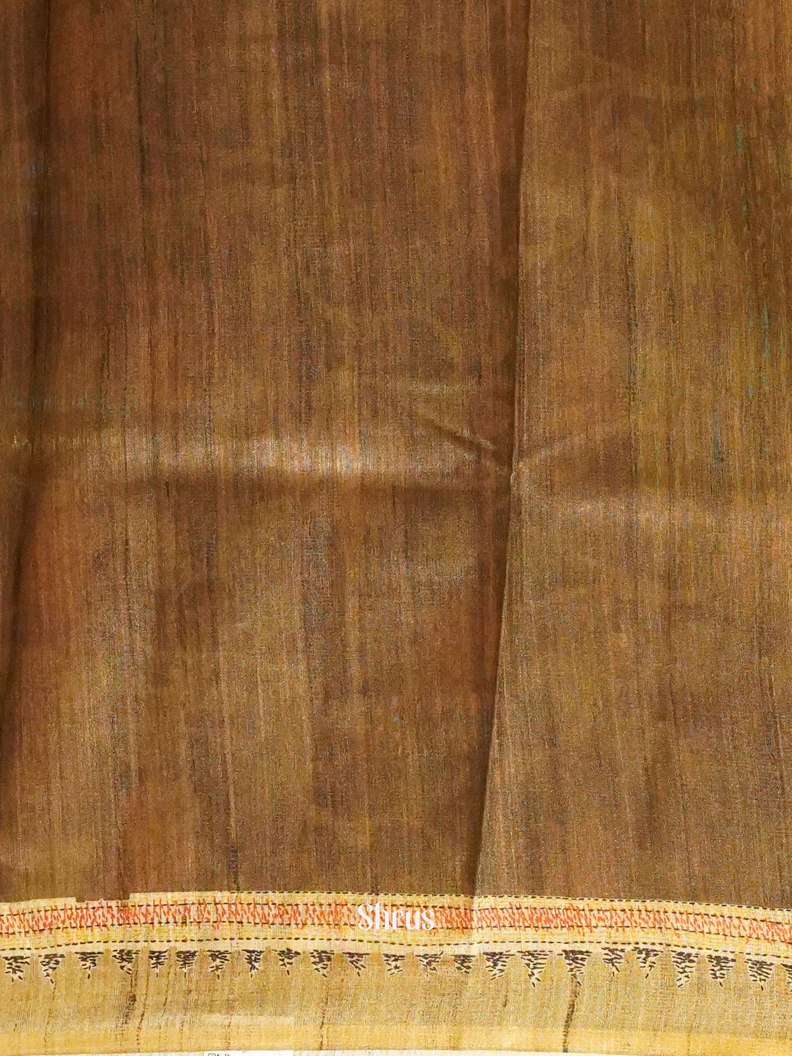 Brown - Semi Gicha Saree