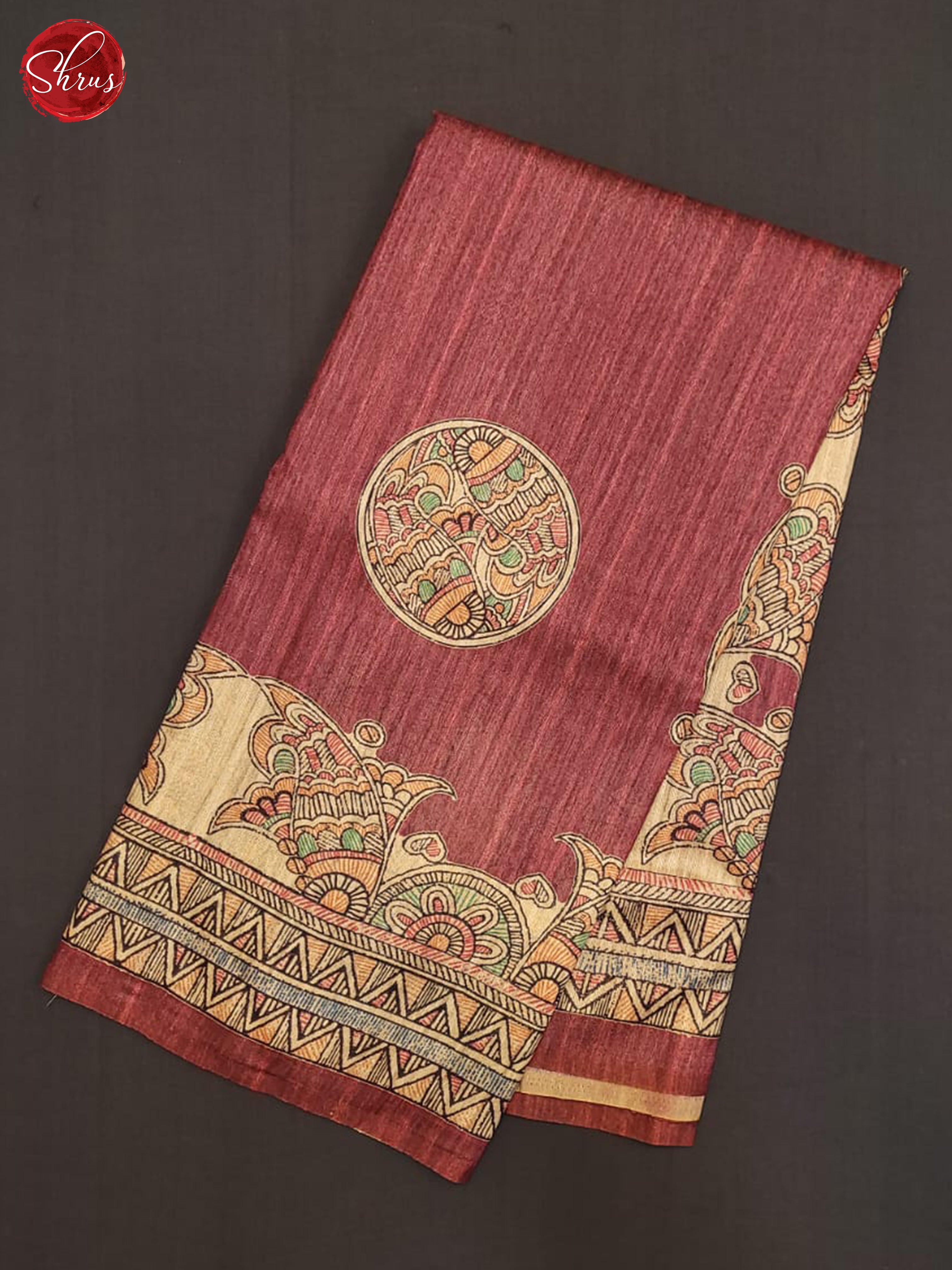 Majenta Pink & Beige- Semi Gicha Saree - Shop on ShrusEternity.com