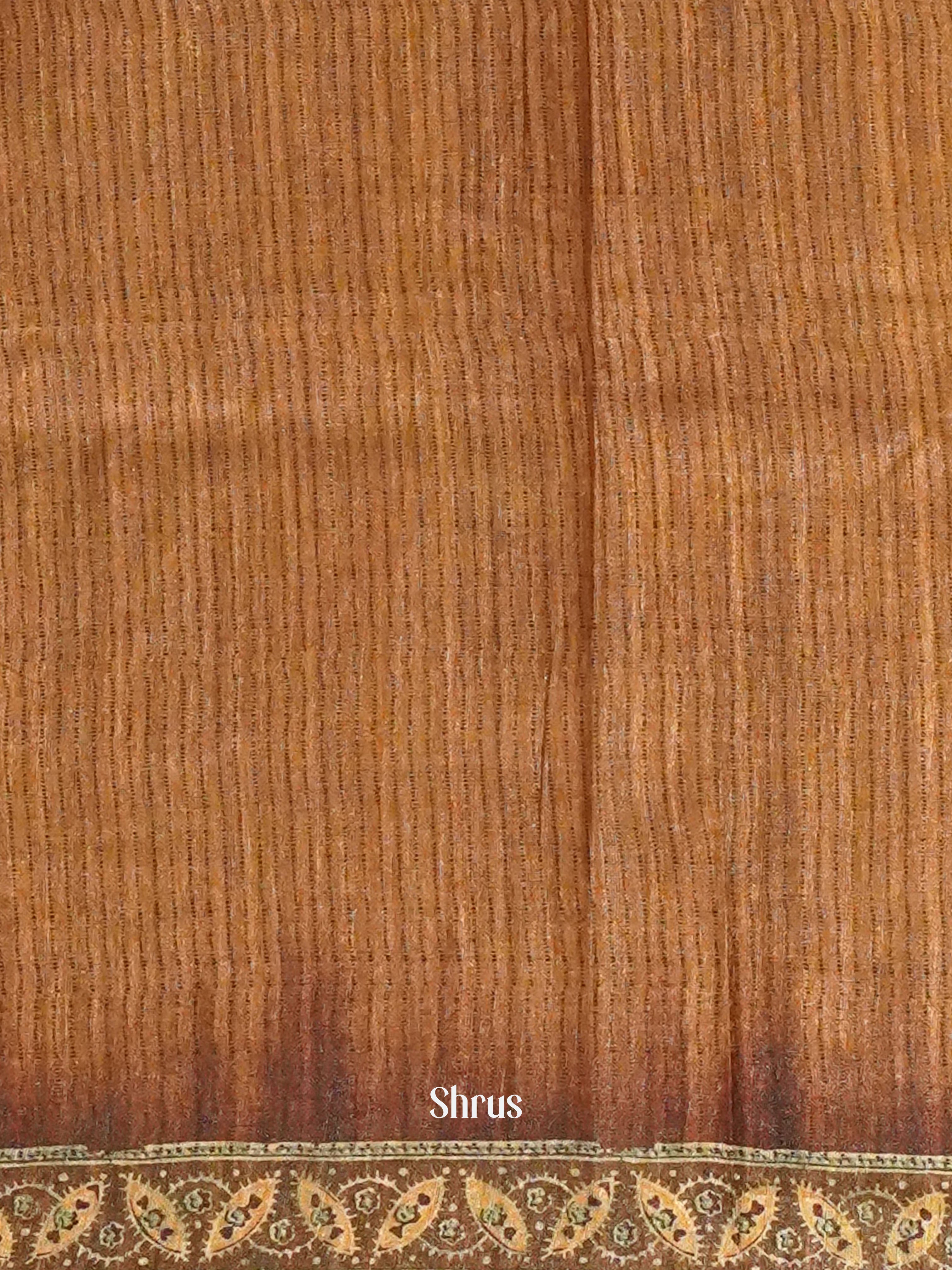 Light Brown & Brown - Semi Gicha Saree