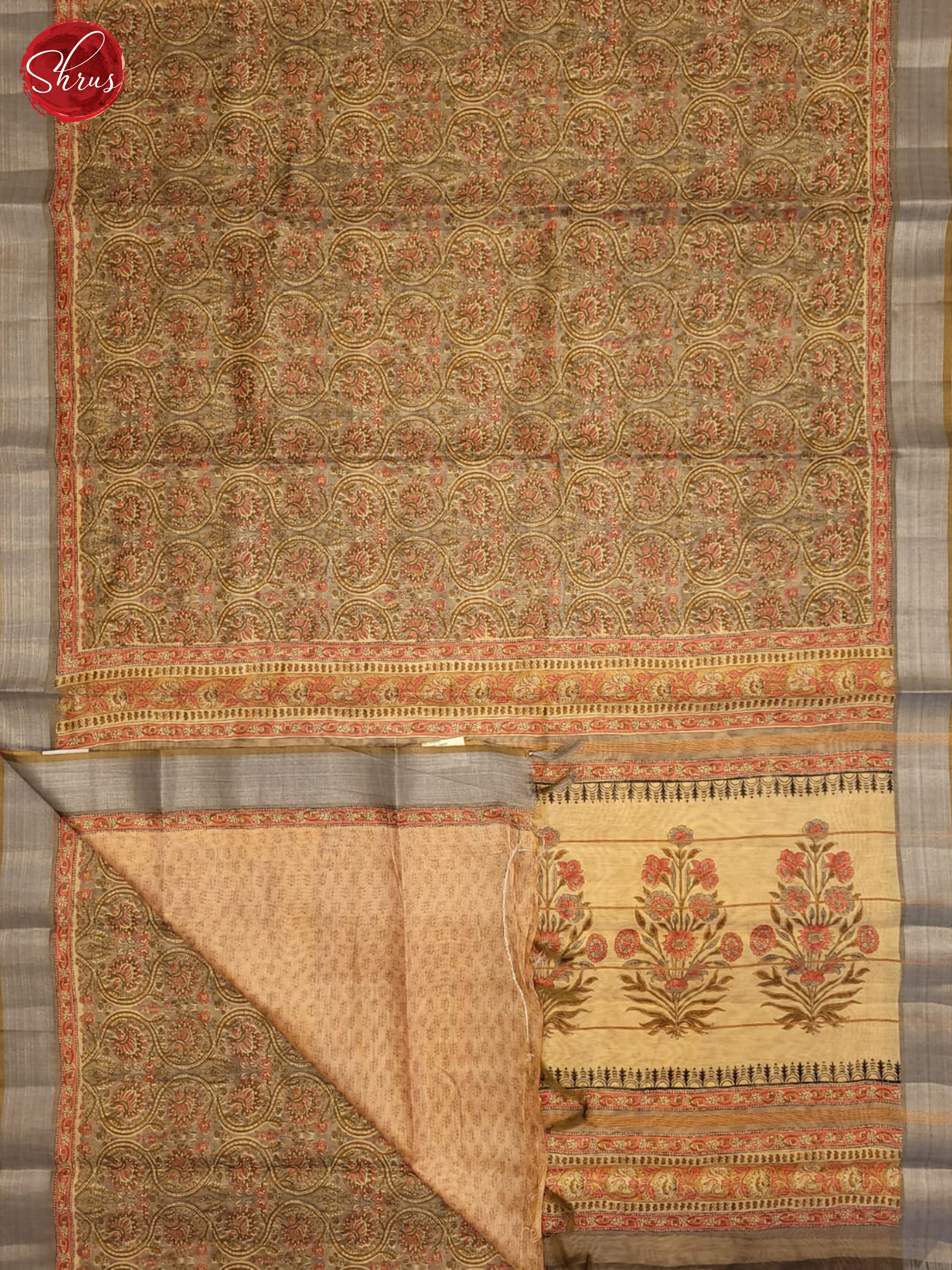 Brown & Beige- Semi gicha Saree - Shop on ShrusEternity.com