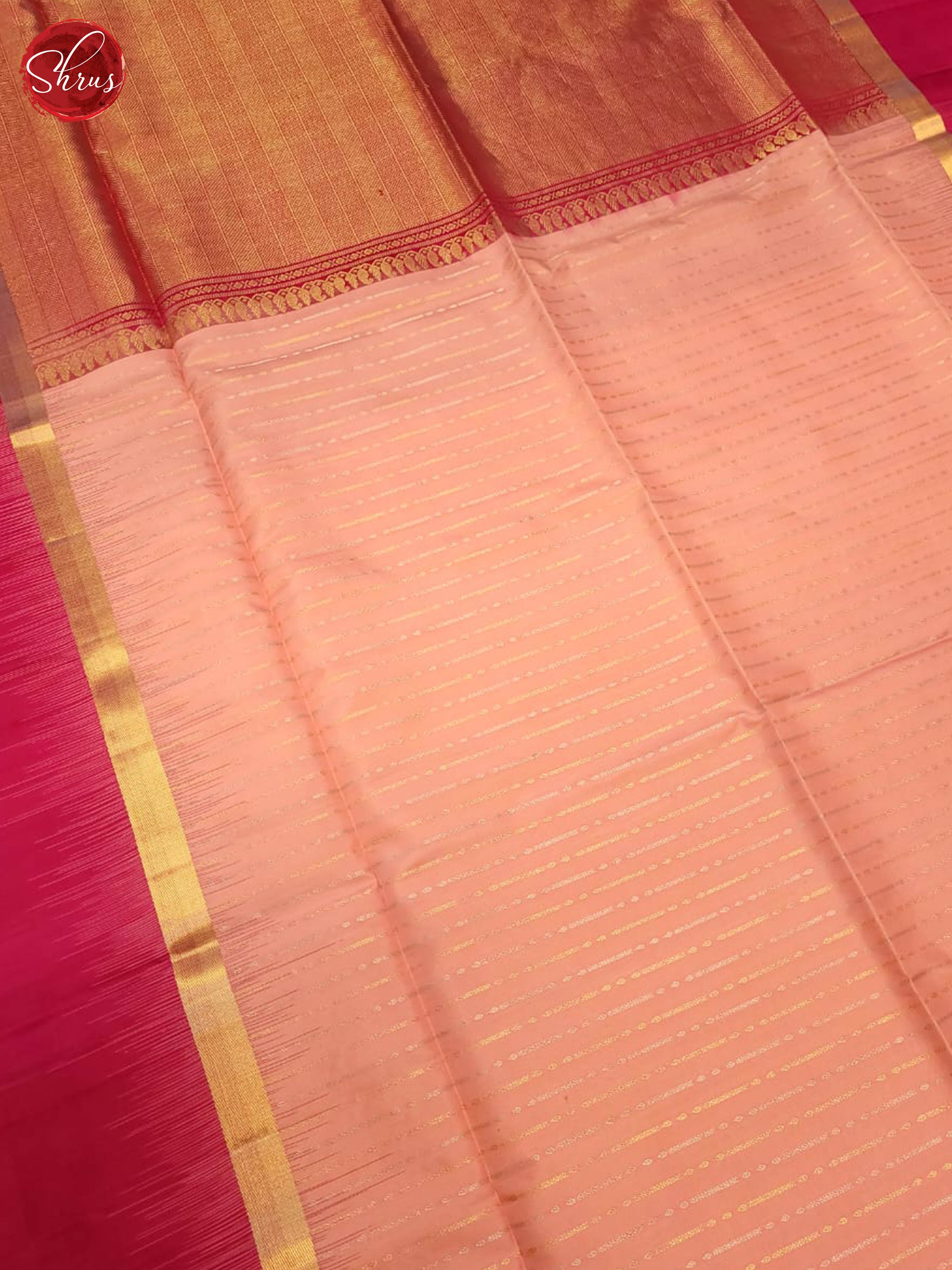 Peachish  pink and pink-Soft Silk Saree - Shop on ShrusEternity.com