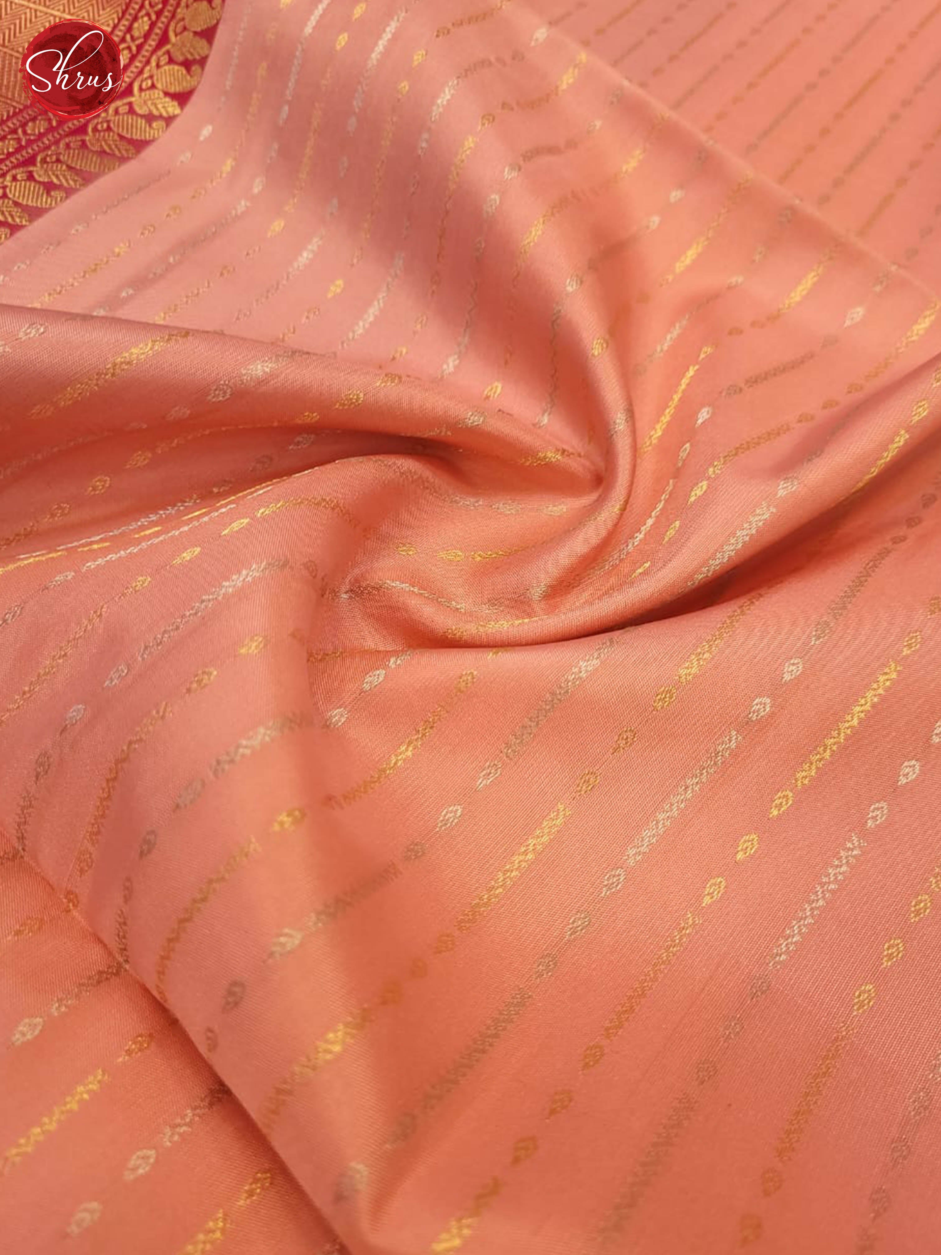 Peachish  pink and pink-Soft Silk Saree - Shop on ShrusEternity.com