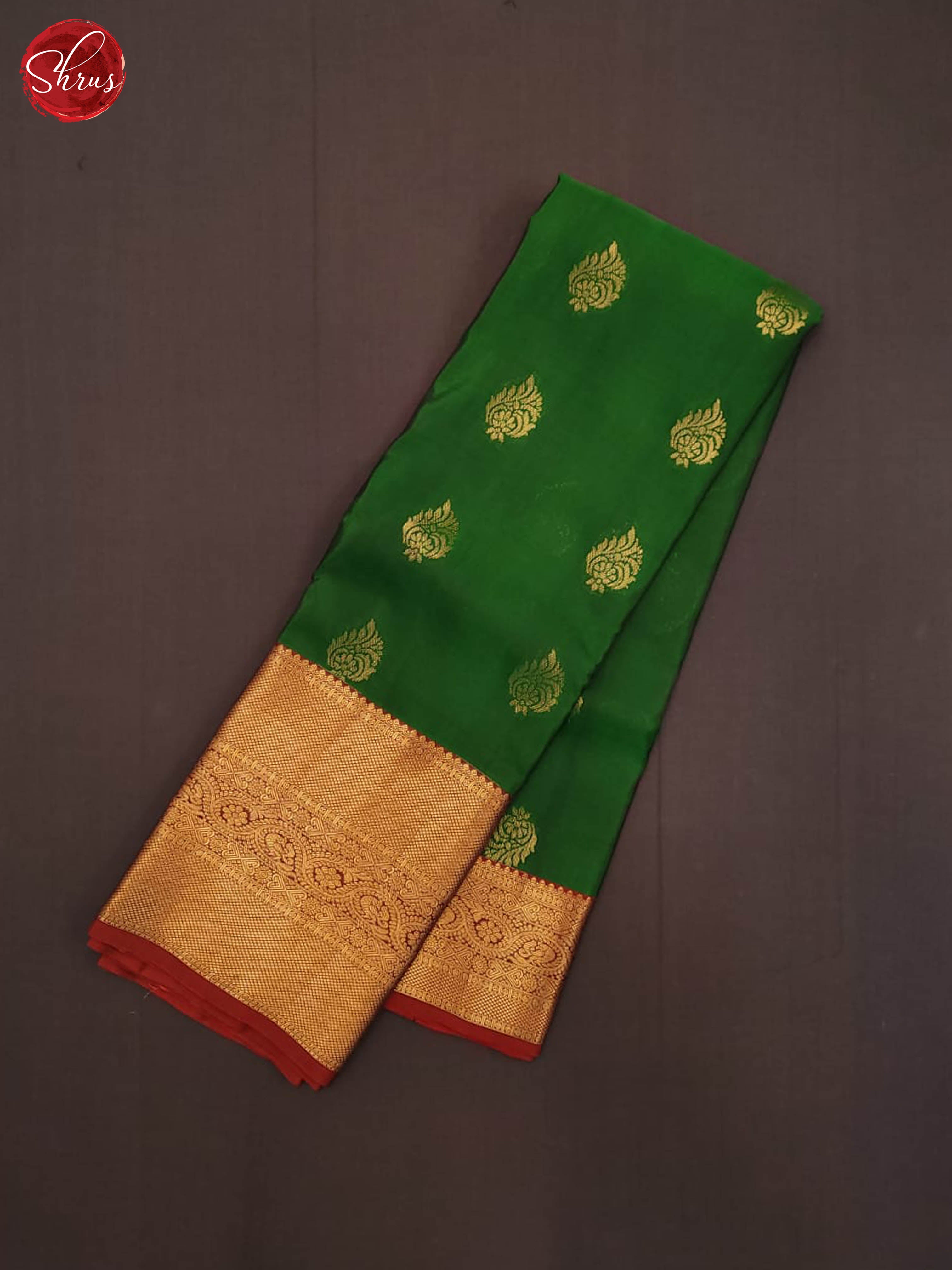 Green and maroon- Kanchipuram Half-pure Silk Saree - Shop on ShrusEternity.com