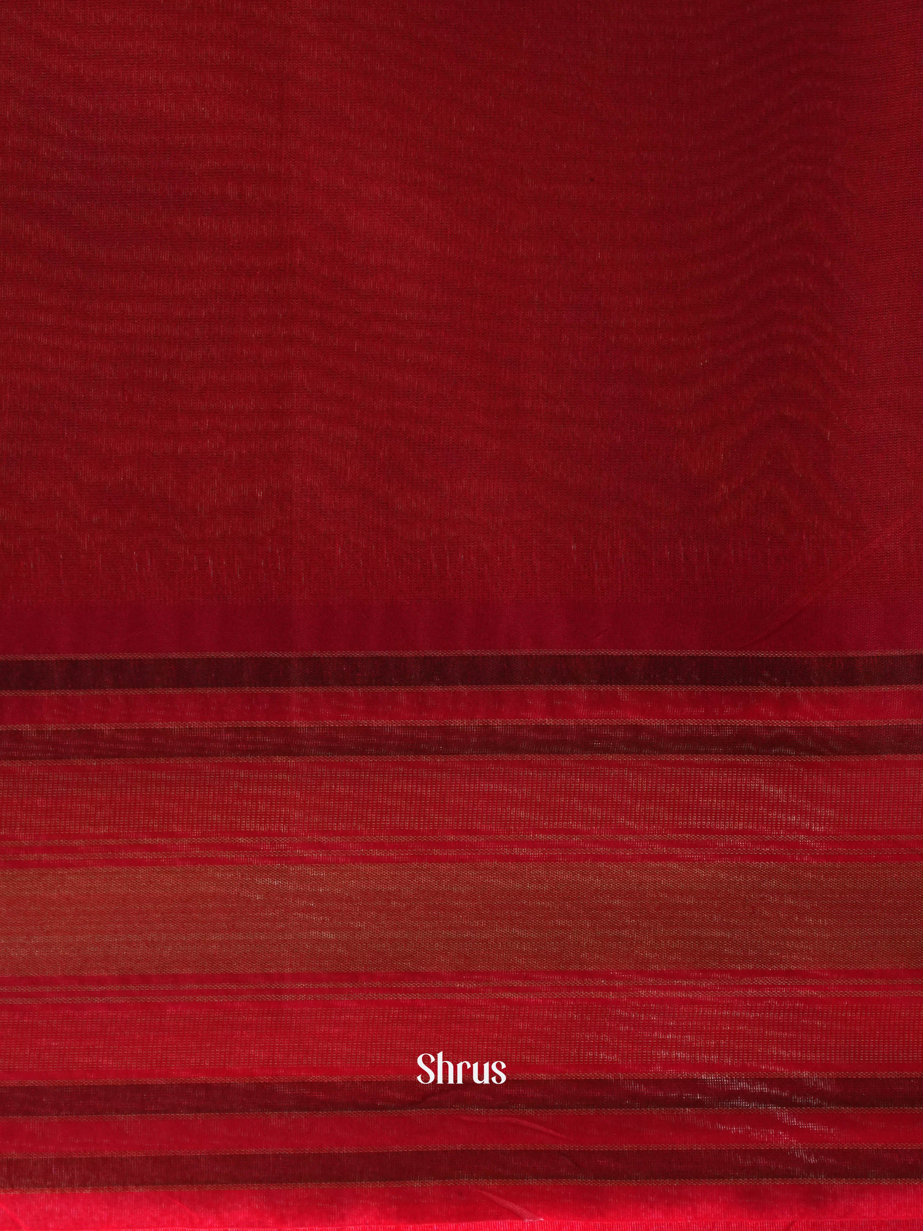 Sandal & Red - Semi Tussar Saree