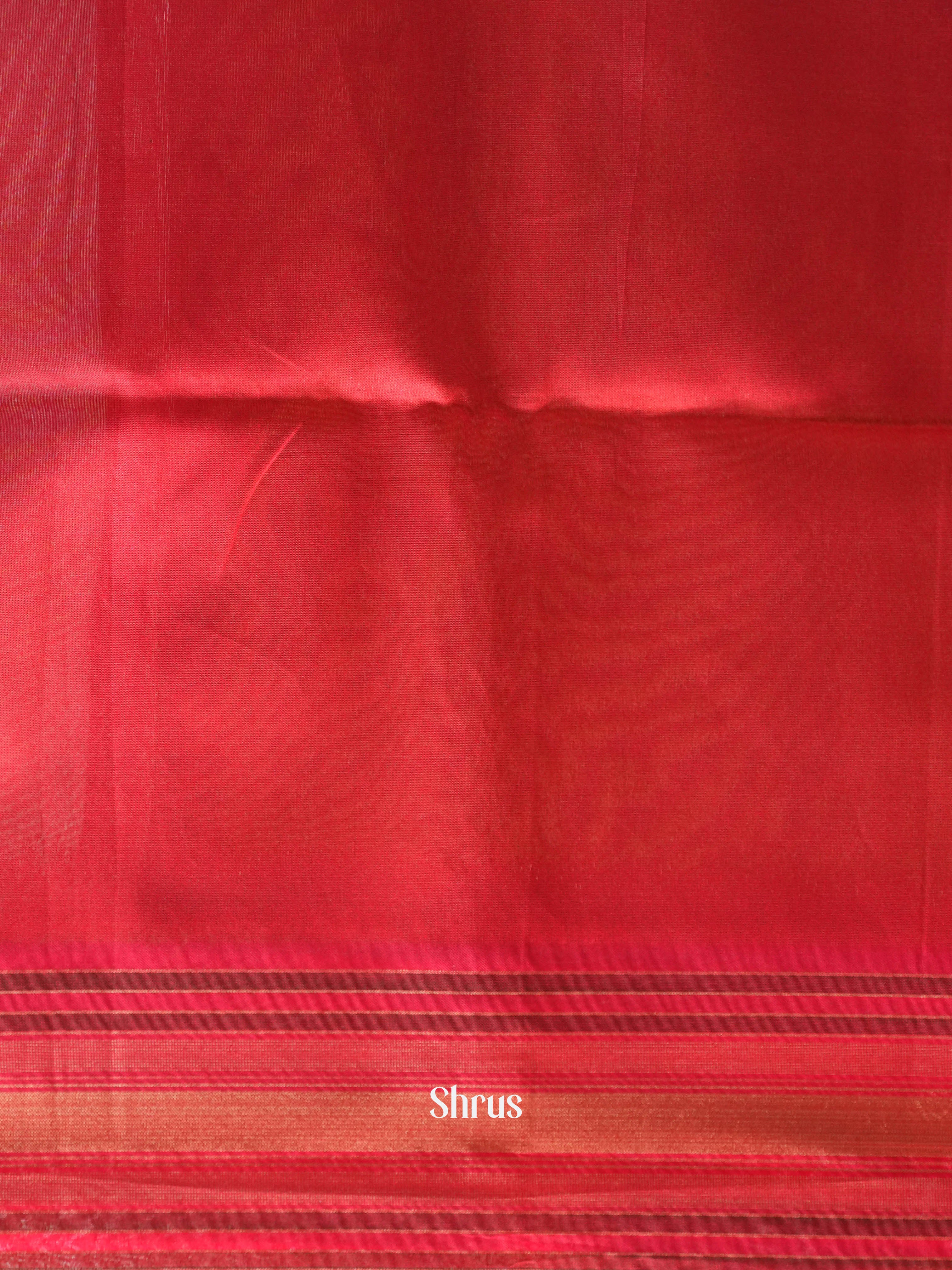 Grey & Red - Semi Tussar Saree