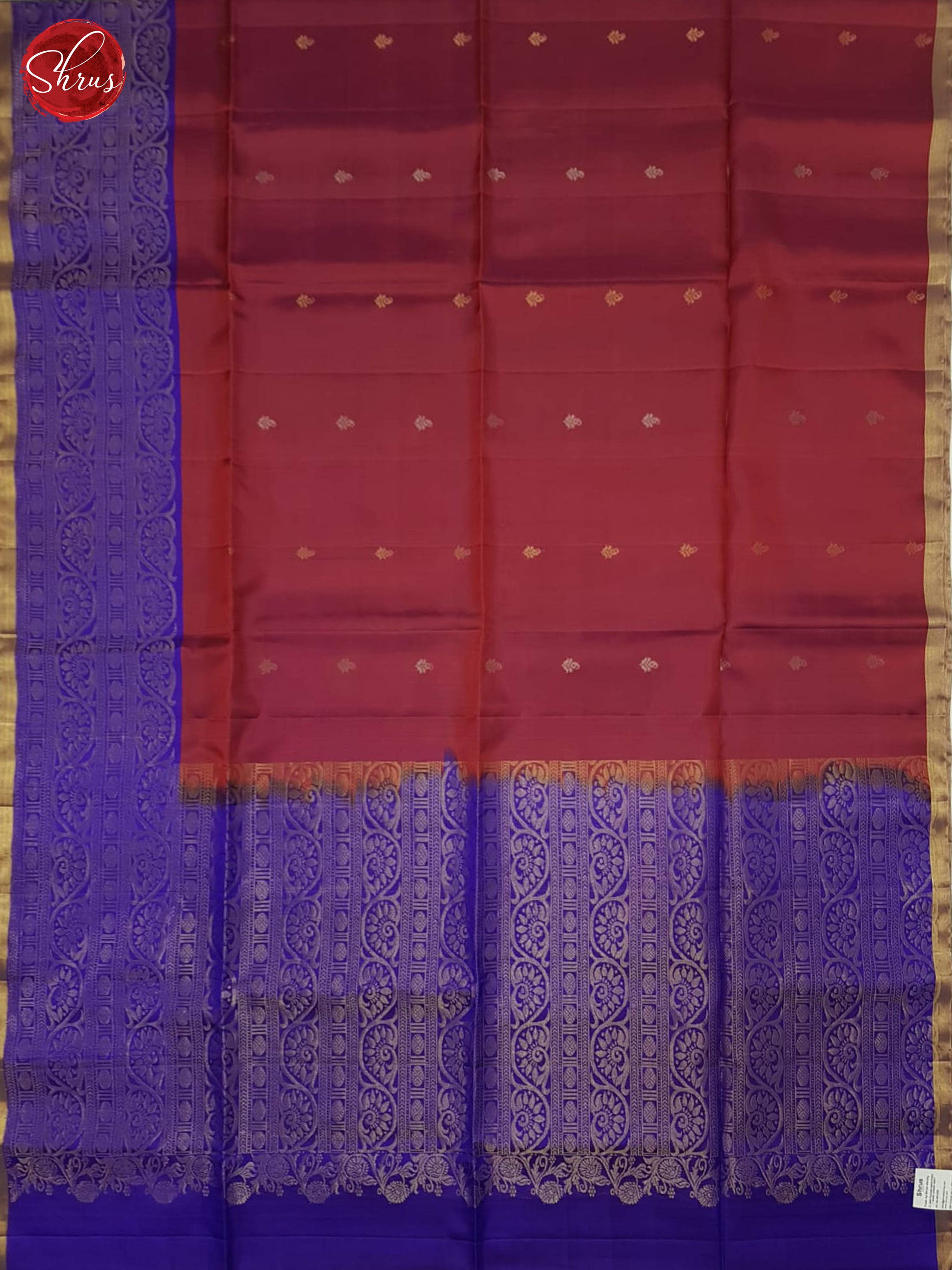 Maroon & Purple - Soft Silk Halfpure Saree - Shop on ShrusEternity.com