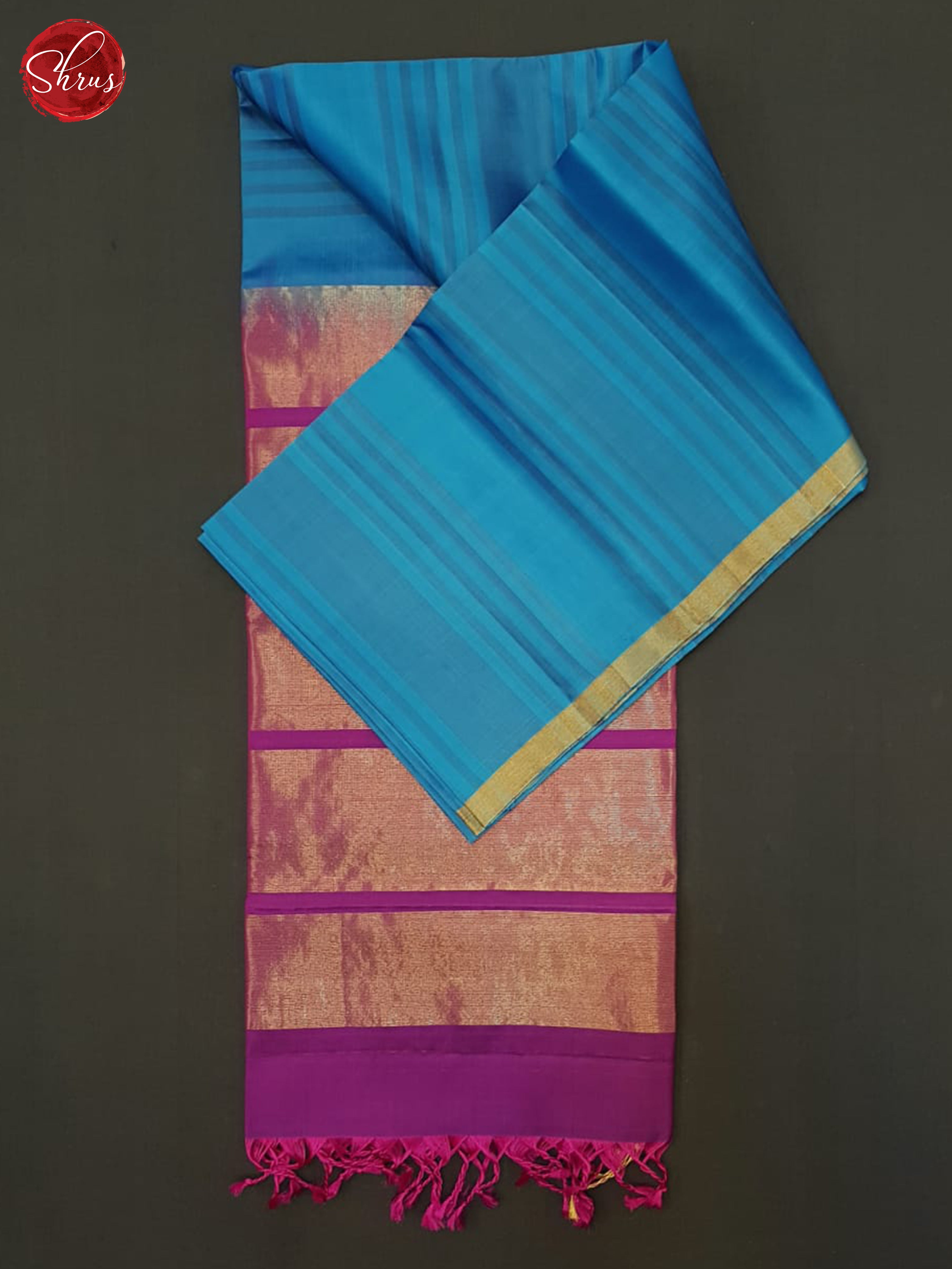 Blue & Purple  - Soft Silk Halfpure Saree - Shop on ShrusEternity.com