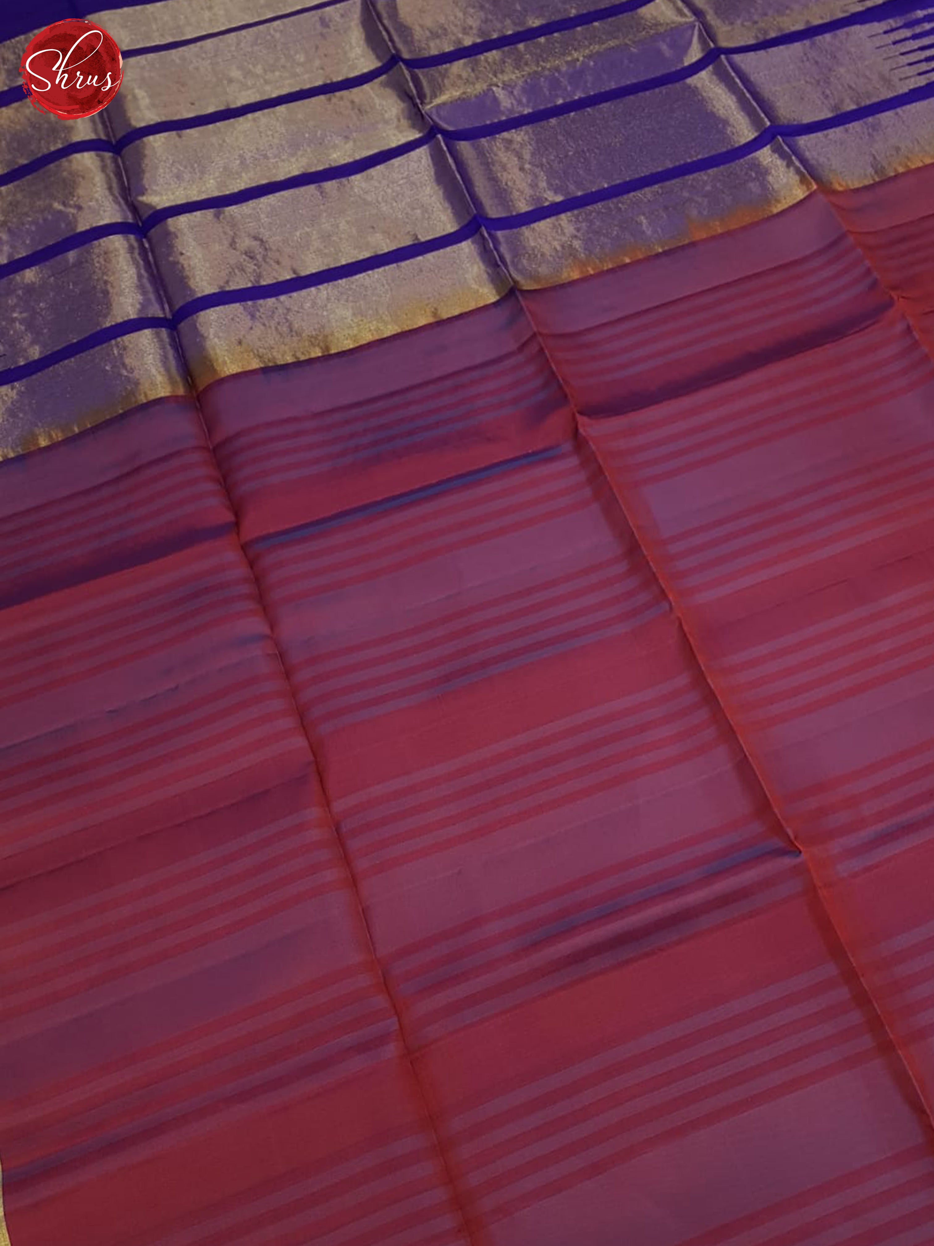 Purple & Blue- Soft Silk Halfpure Saree - Shop on ShrusEternity.com