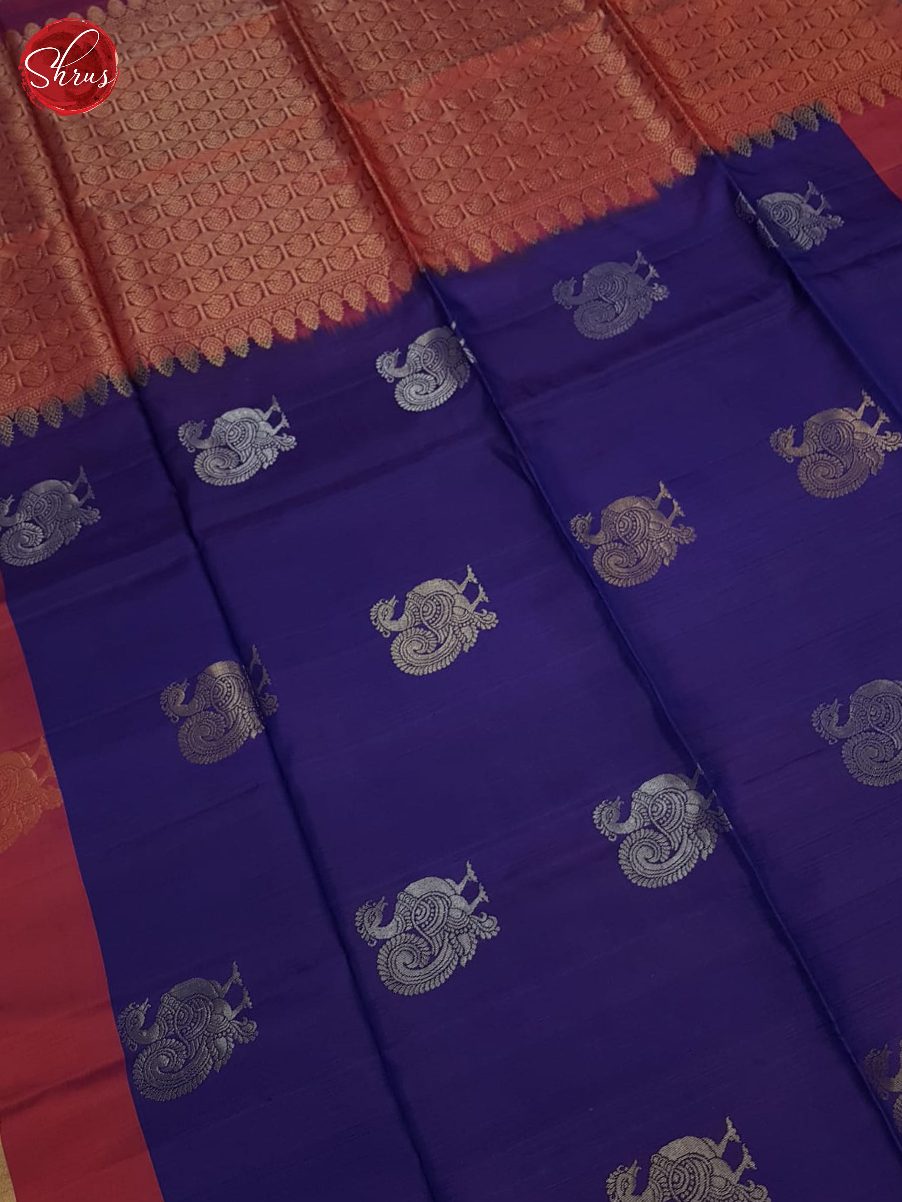 Blue & Maroon - Soft Silk Halfpure Saree - Shop on ShrusEternity.com