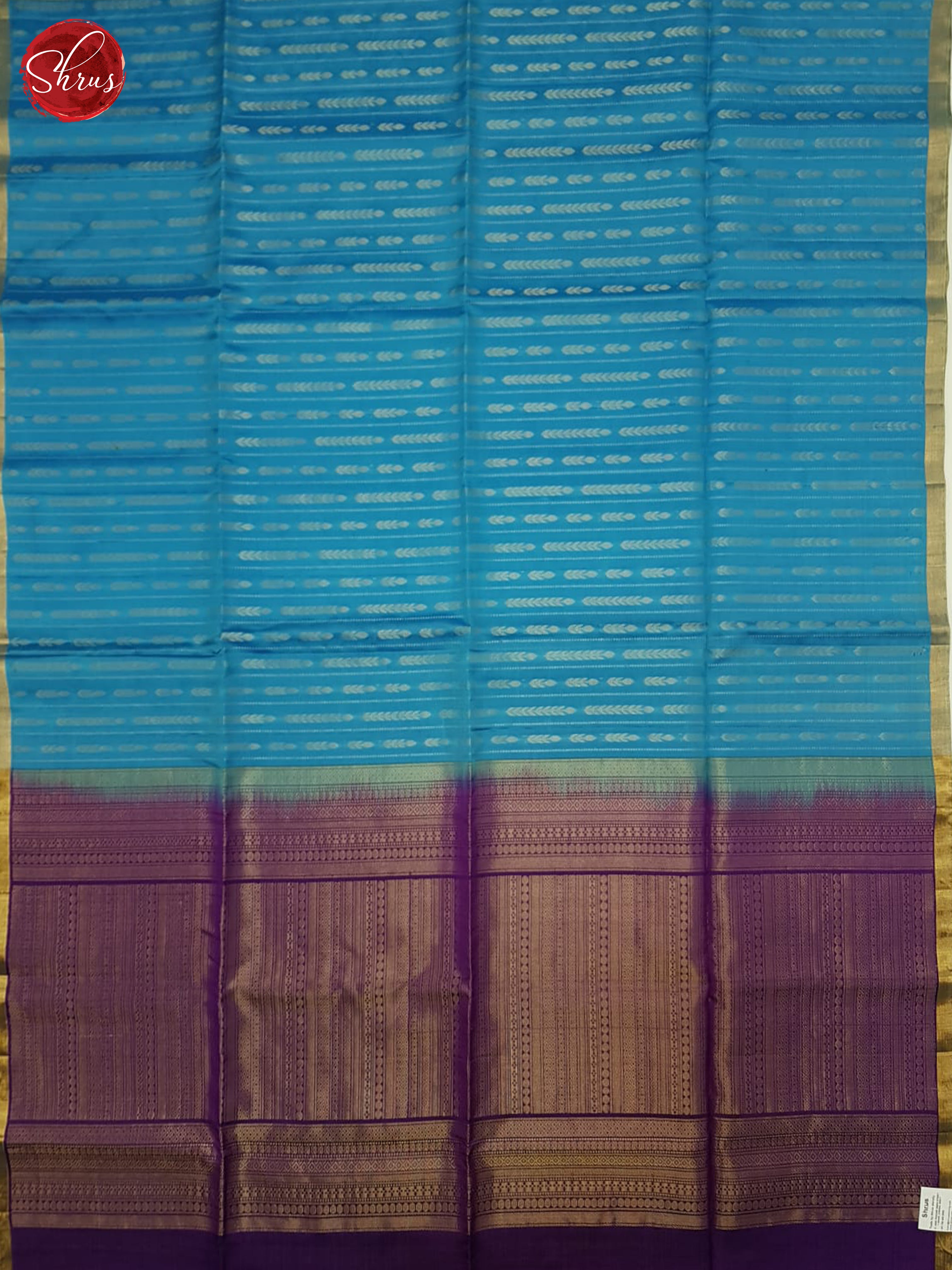 Blue & Purple  - Soft Silk Halfpure Saree - Shop on ShrusEternity.com