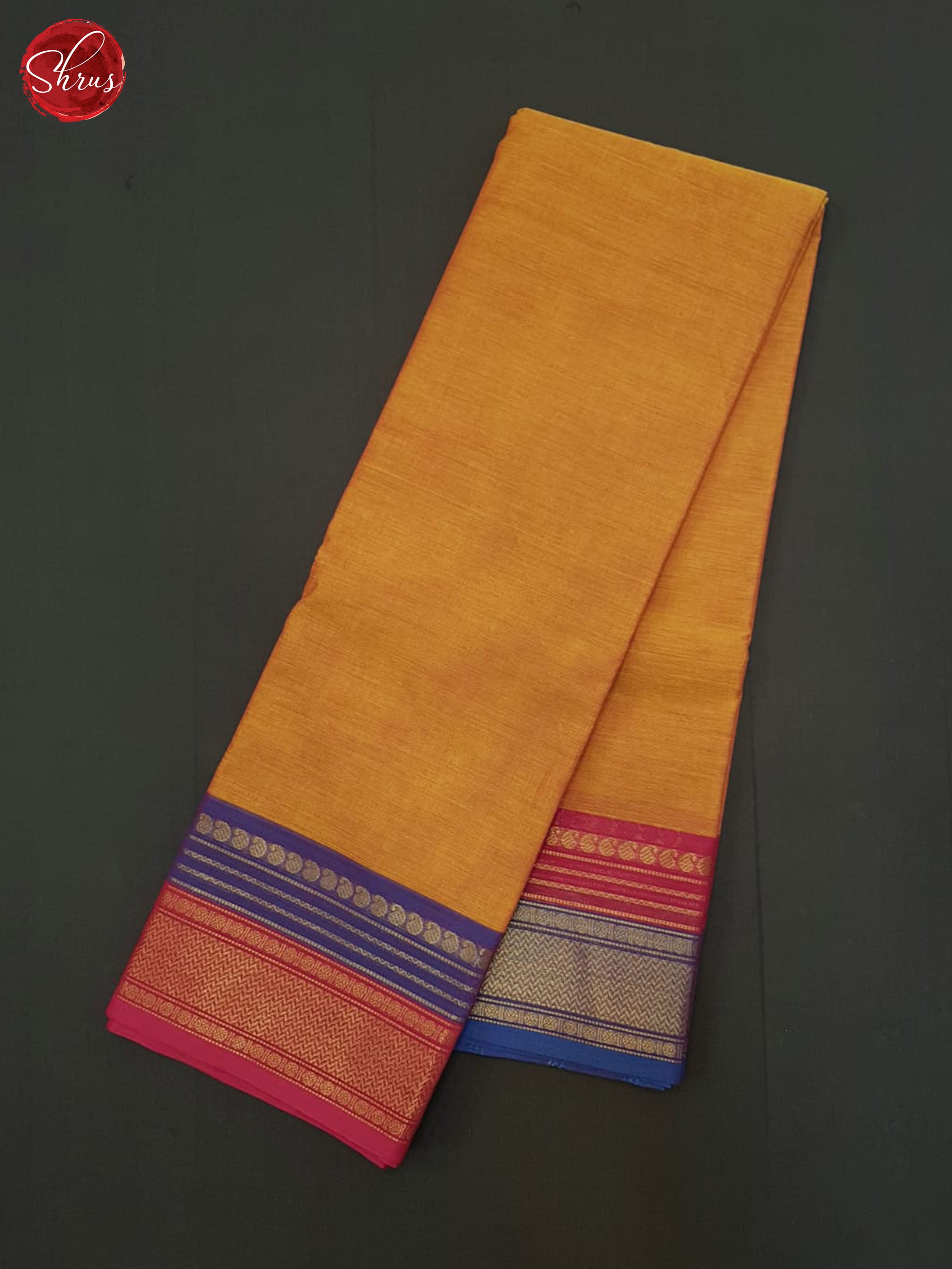 Orange & Blue - Chettinad Cotton Saree - Shop on ShrusEternity.com