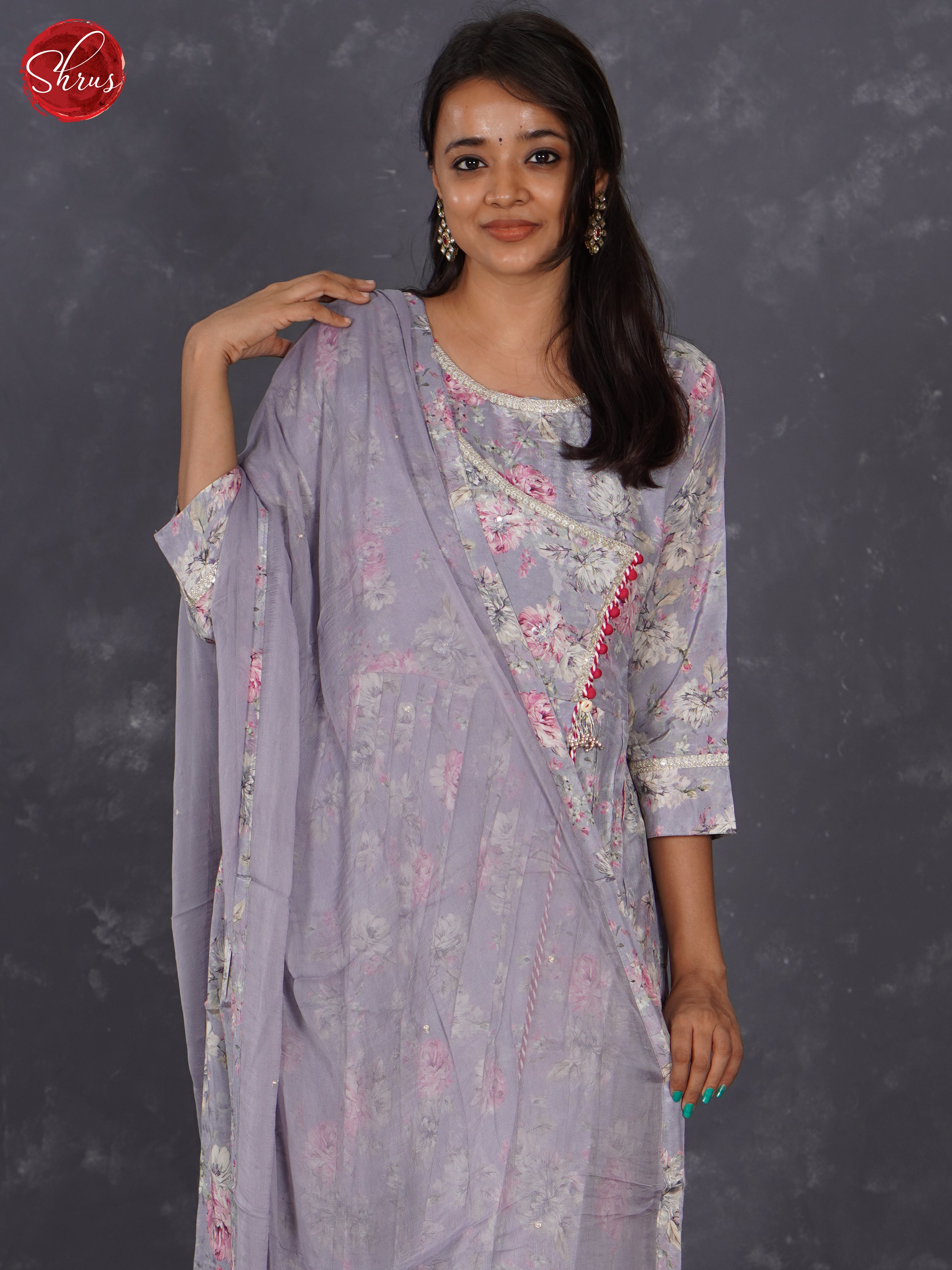 Purple-  RAYON FABRIC WITH SEQUENCE WORK &CLOTH BUTTONS 3 PIECE READYMADE SALWAR - Shop on ShrusEternity.com