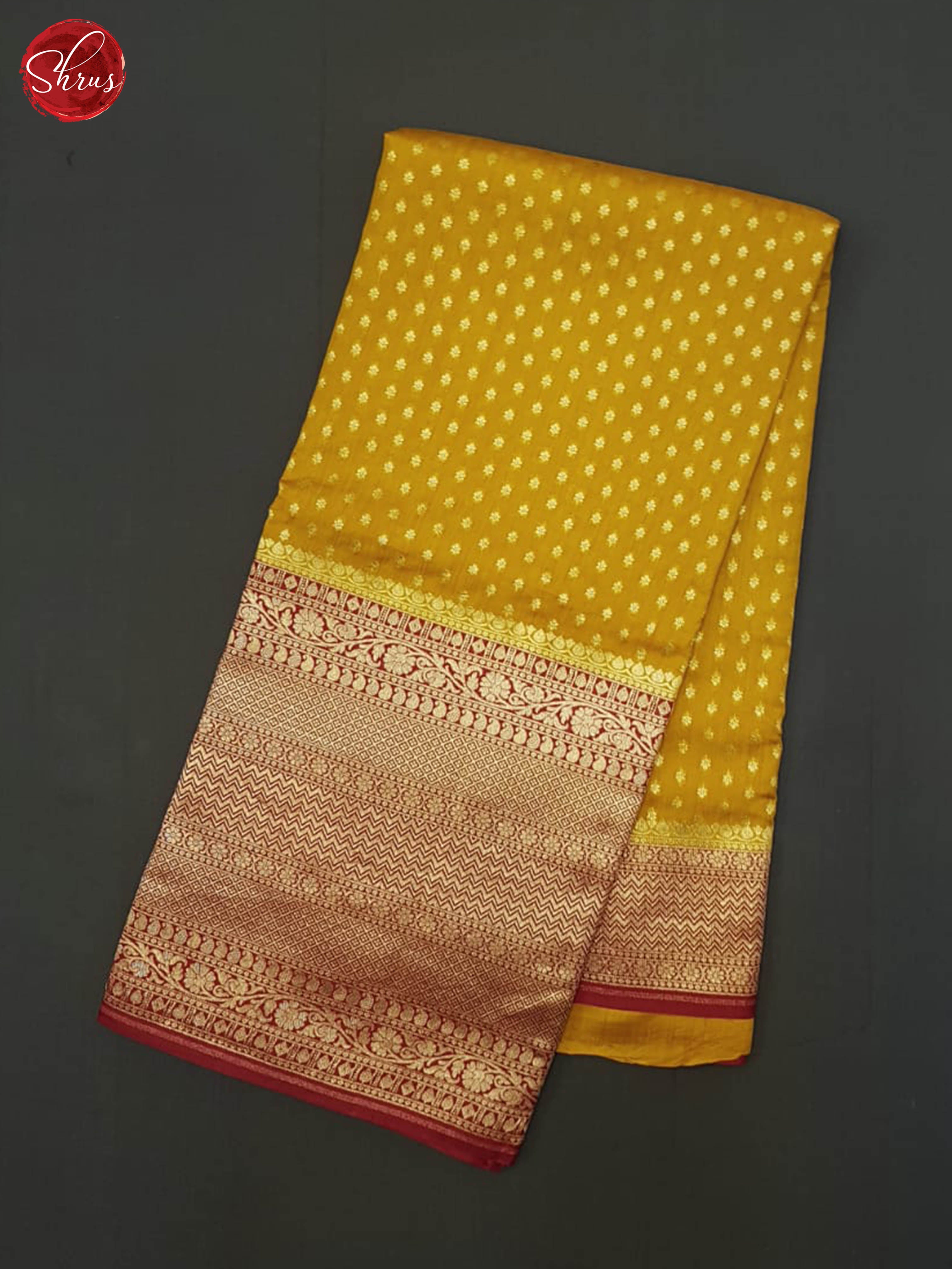 Mustard And Red- Khatan Saree - Shop on ShrusEternity.com