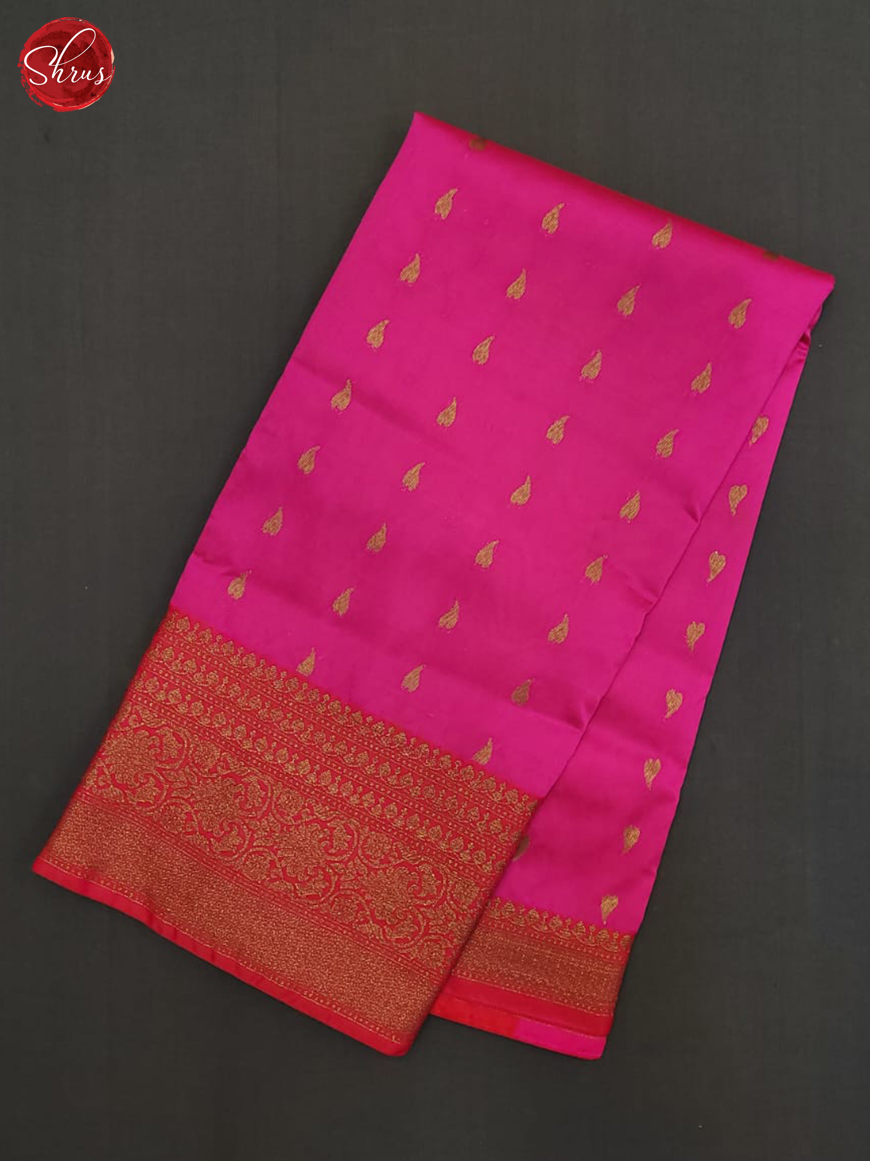 Pink & Red - Semi dupion Saree - Shop on ShrusEternity.com