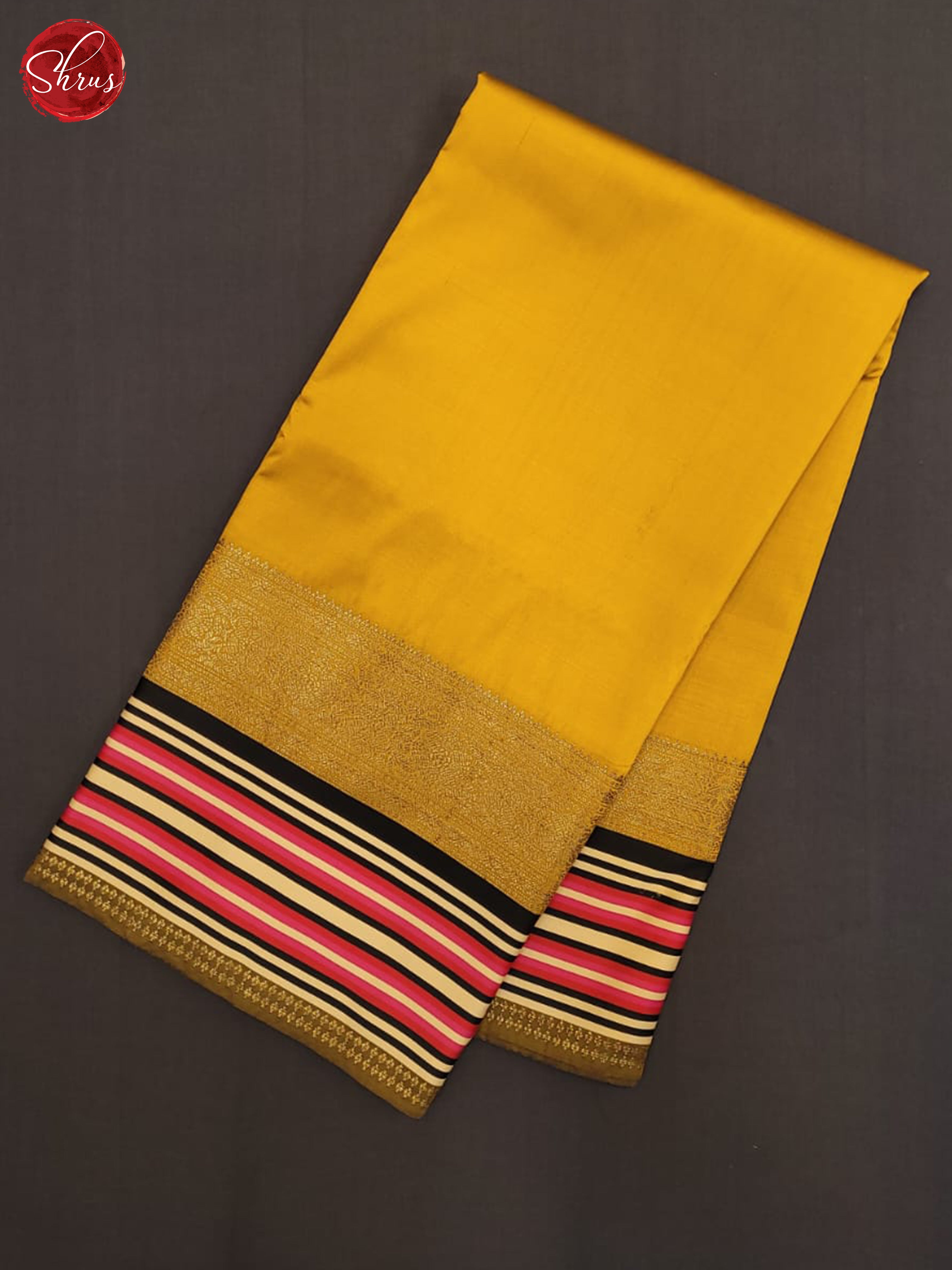 Mustard(Single Tone)- Semi dupion Saree - Shop on ShrusEternity.com