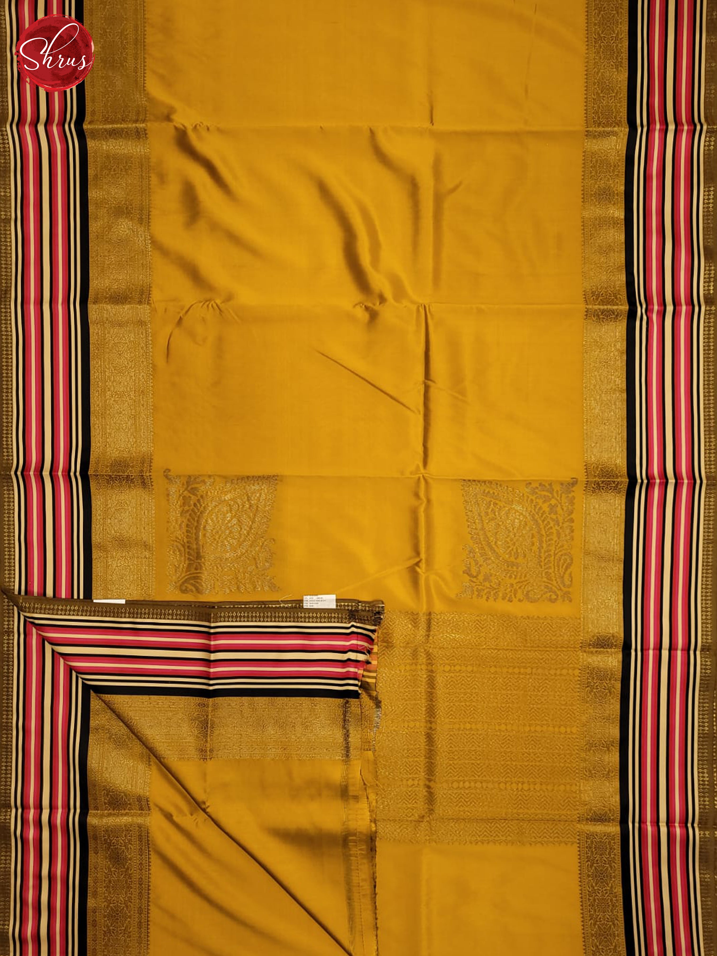 Mustard(Single Tone)- Semi dupion Saree - Shop on ShrusEternity.com