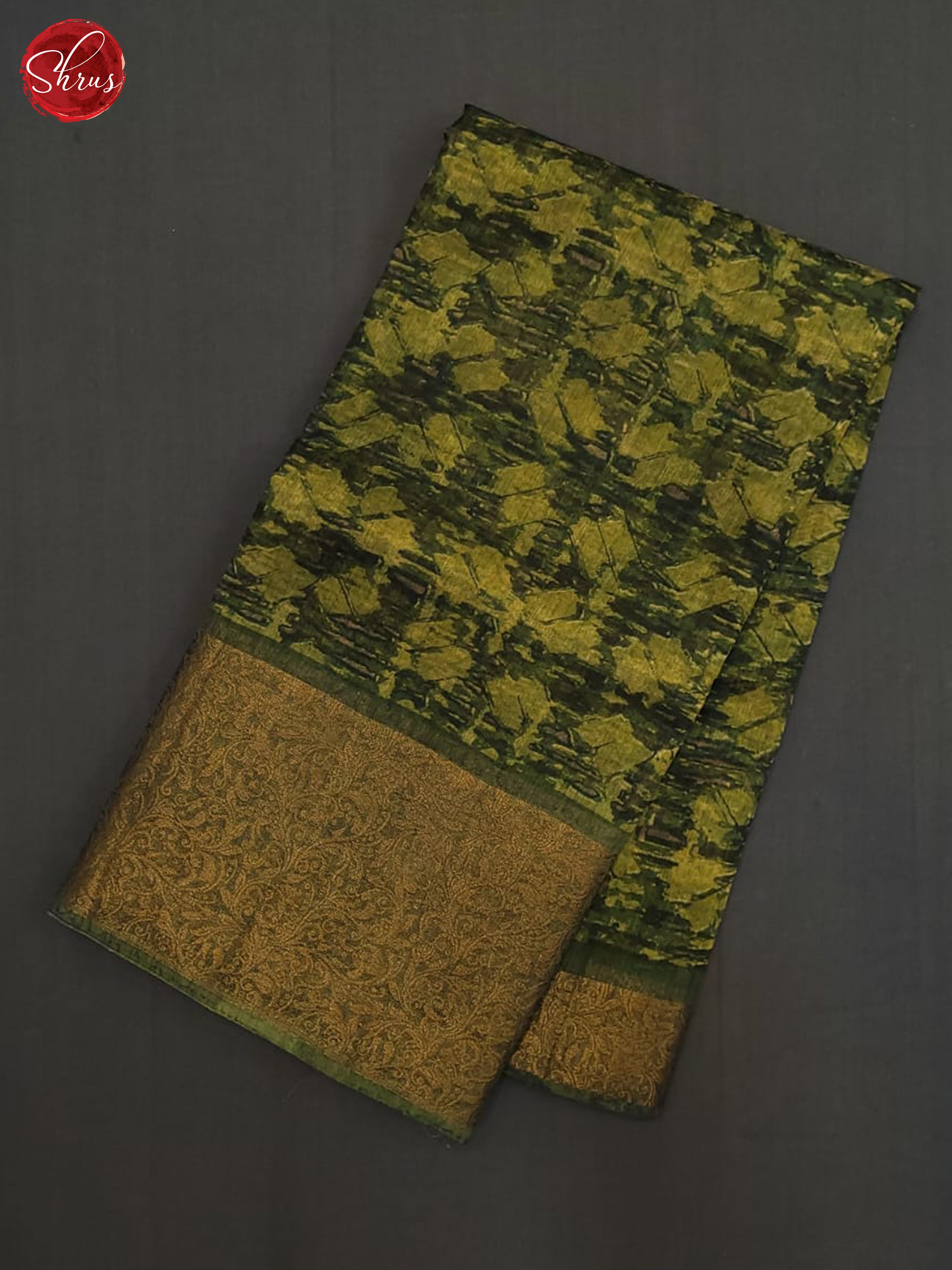 Green(Single Tone) - Linen Saree - Shop on ShrusEternity.com