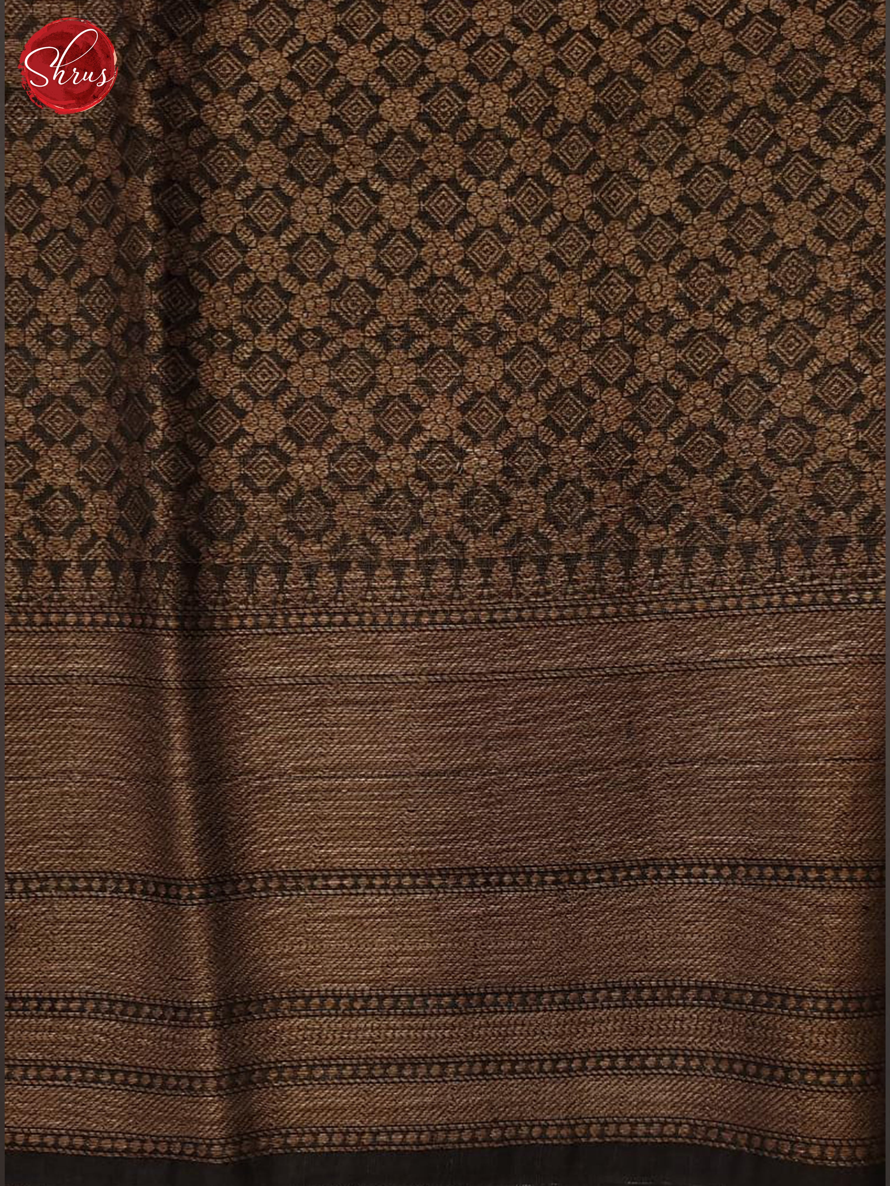 Brown(Single Tone)- Linen print Saree - Shop on ShrusEternity.com