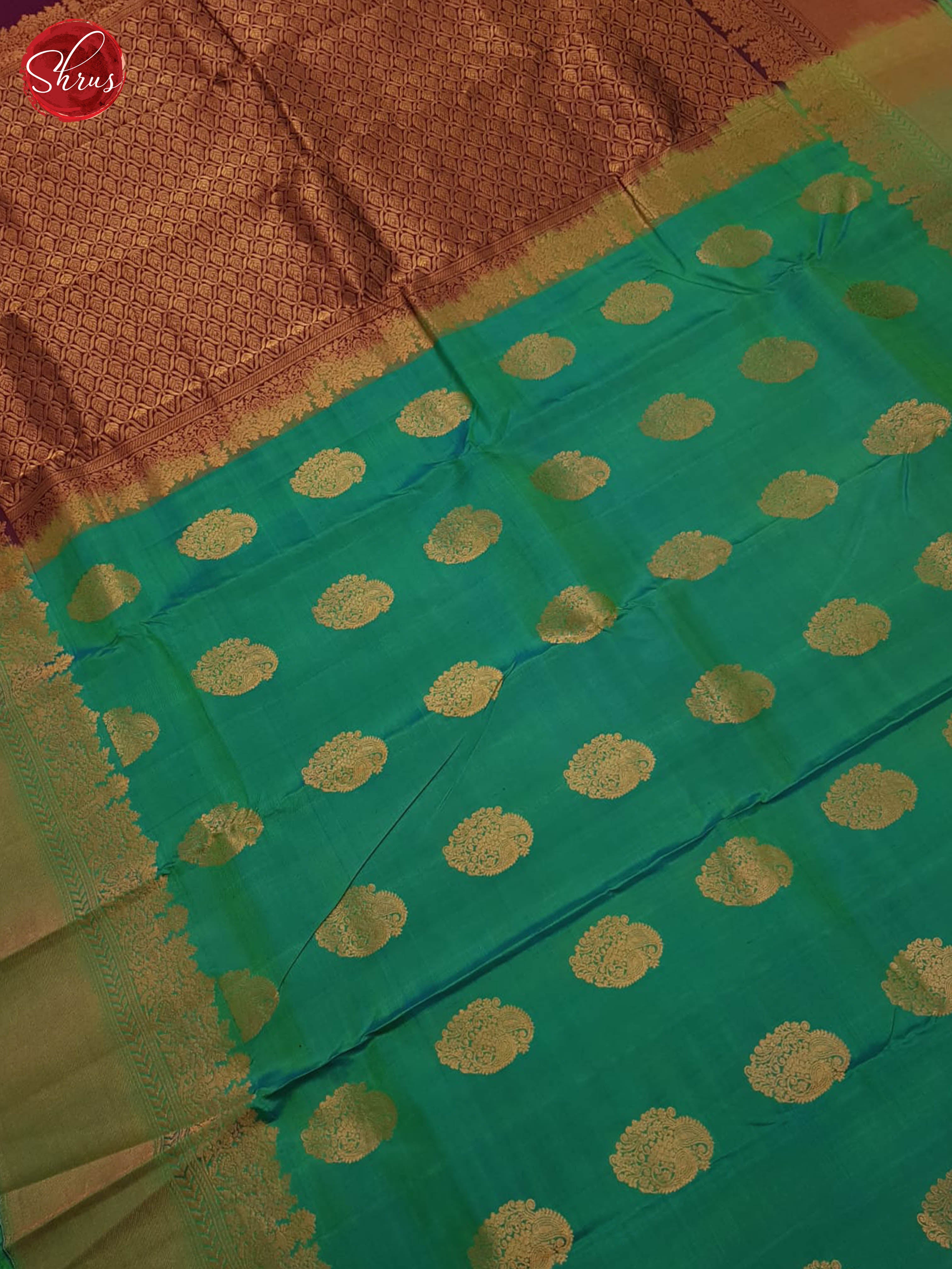 Peacock Green And Wine-Kanchipuram Silk Saree - Shop on ShrusEternity.com