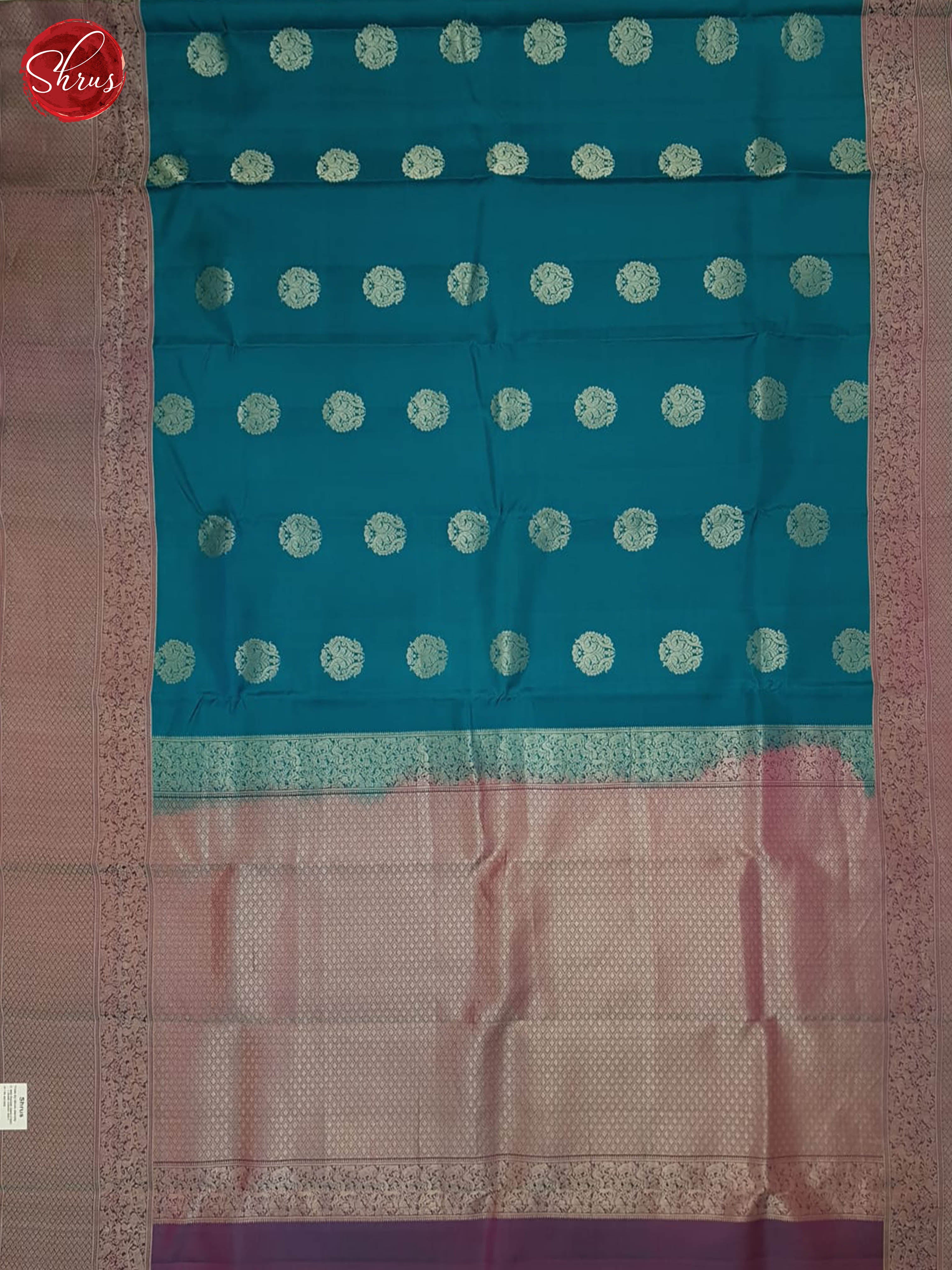 Blue And Wine-Kanchipuram silk saree - Shop on ShrusEternity.com