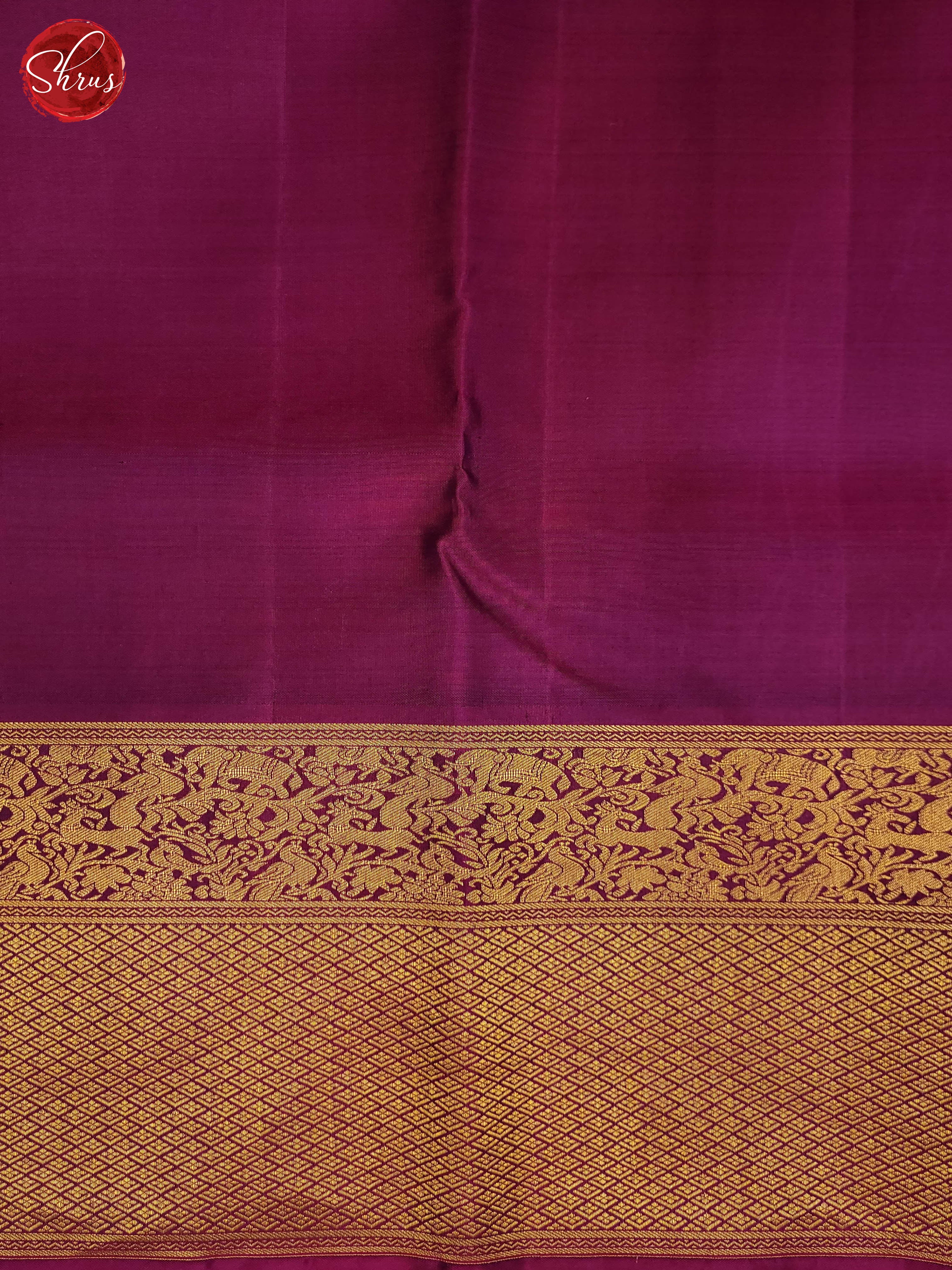 Navy Blue and purple-Kanchipuram silk saree - Shop on ShrusEternity.com