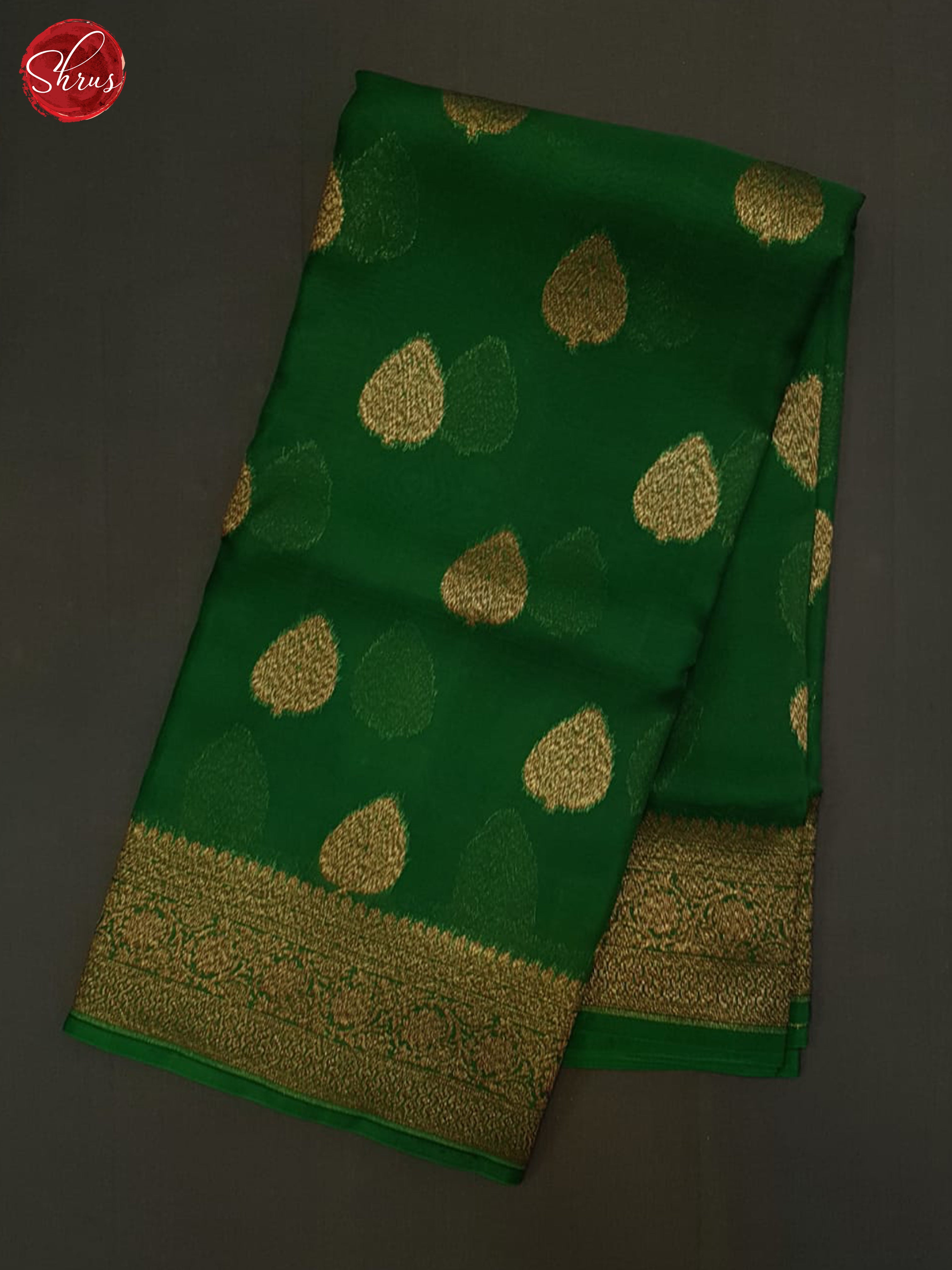 Green(Single Tone)- Organza Saree - Shop on ShrusEternity.com