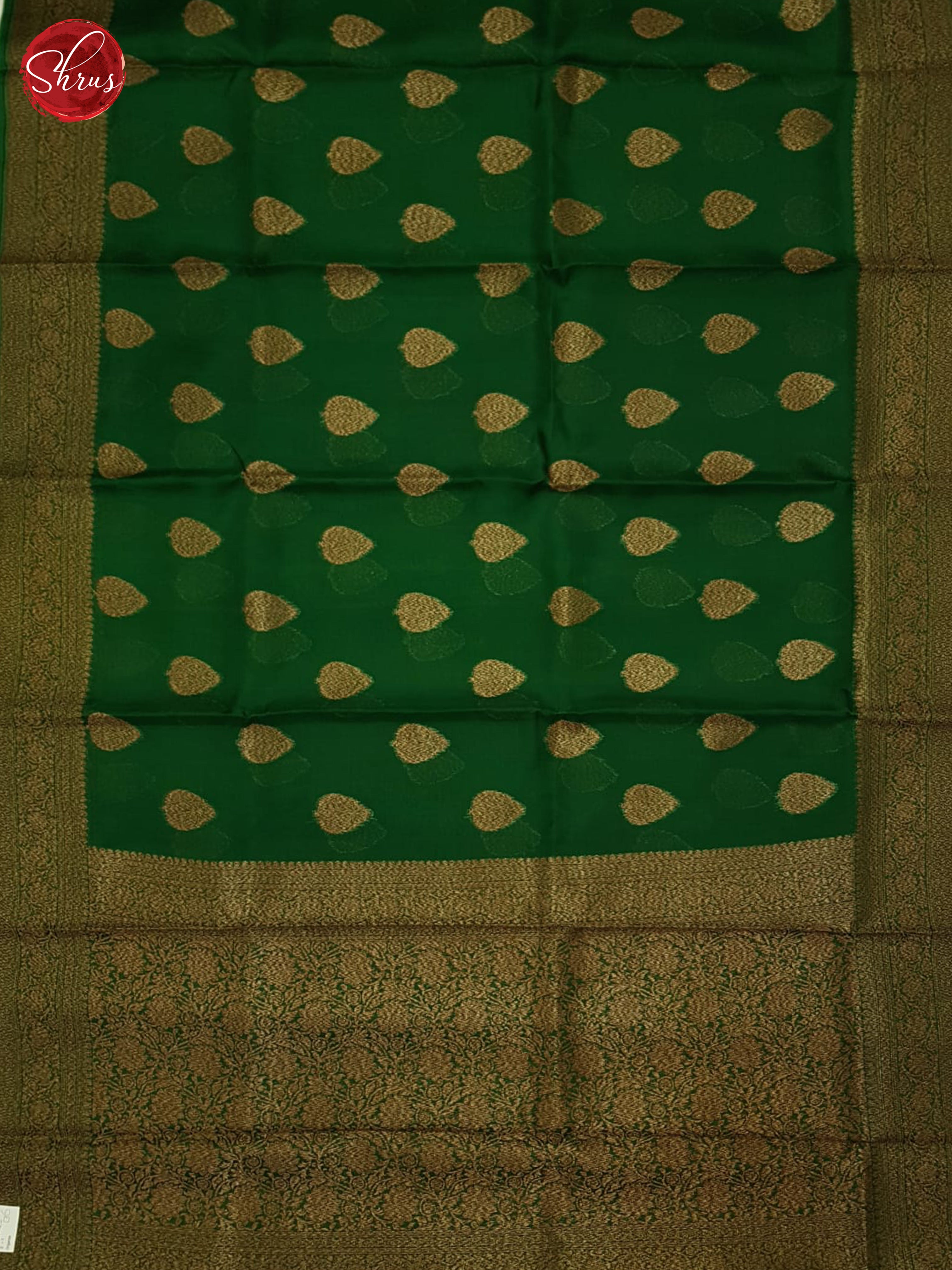 Green(Single Tone)- Organza Saree - Shop on ShrusEternity.com