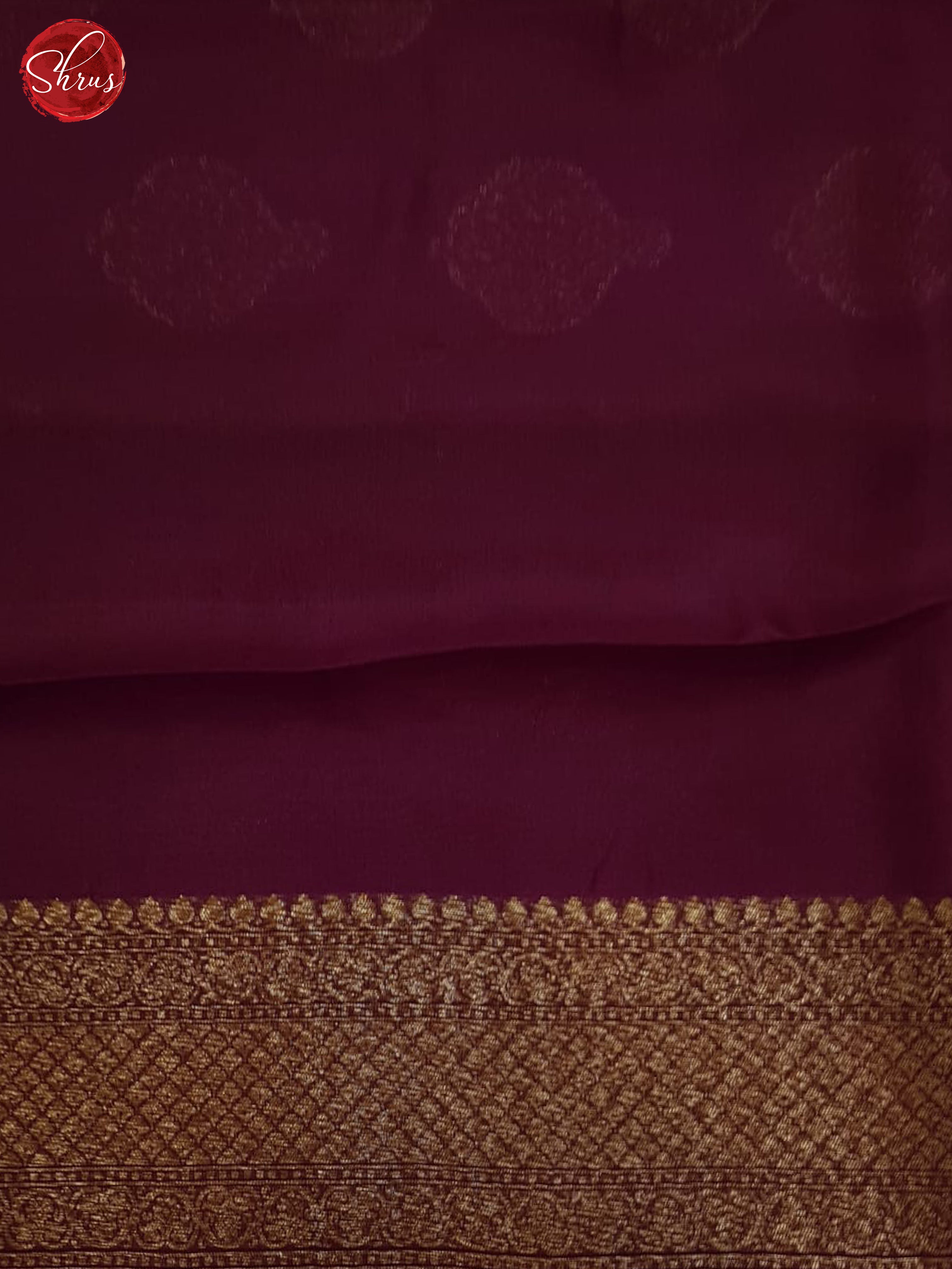 Wine(Single Tone) - Organza Saree - Shop on ShrusEternity.com