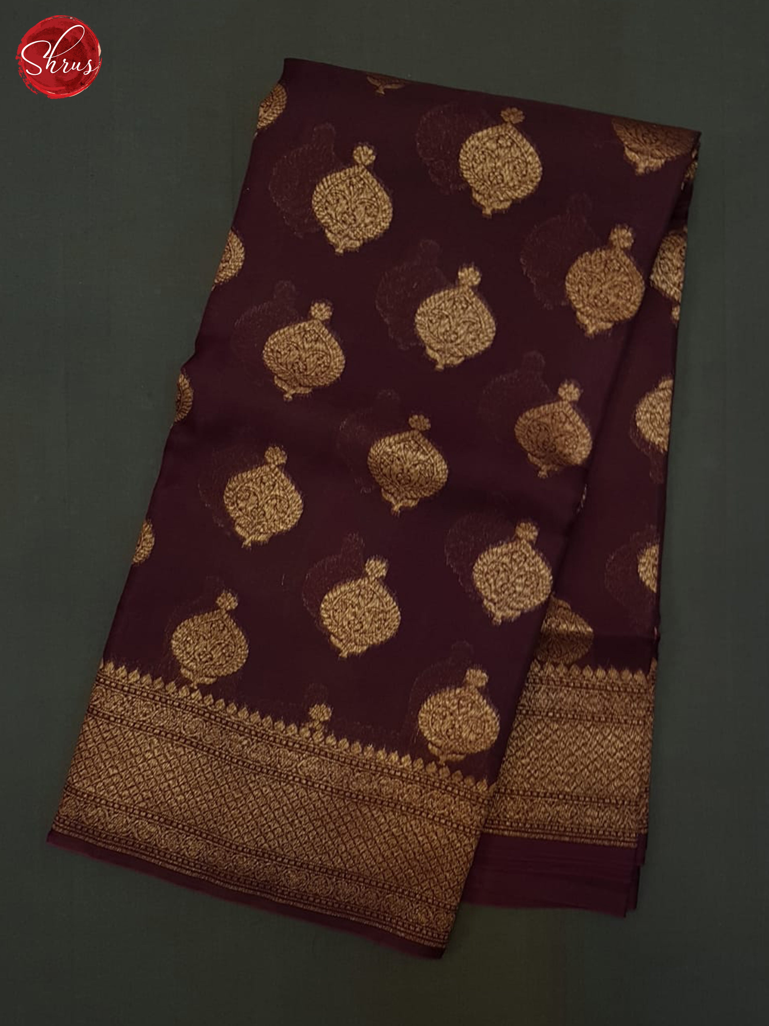 Deep Wine(Single Tone) - Organza Saree - Shop on ShrusEternity.com