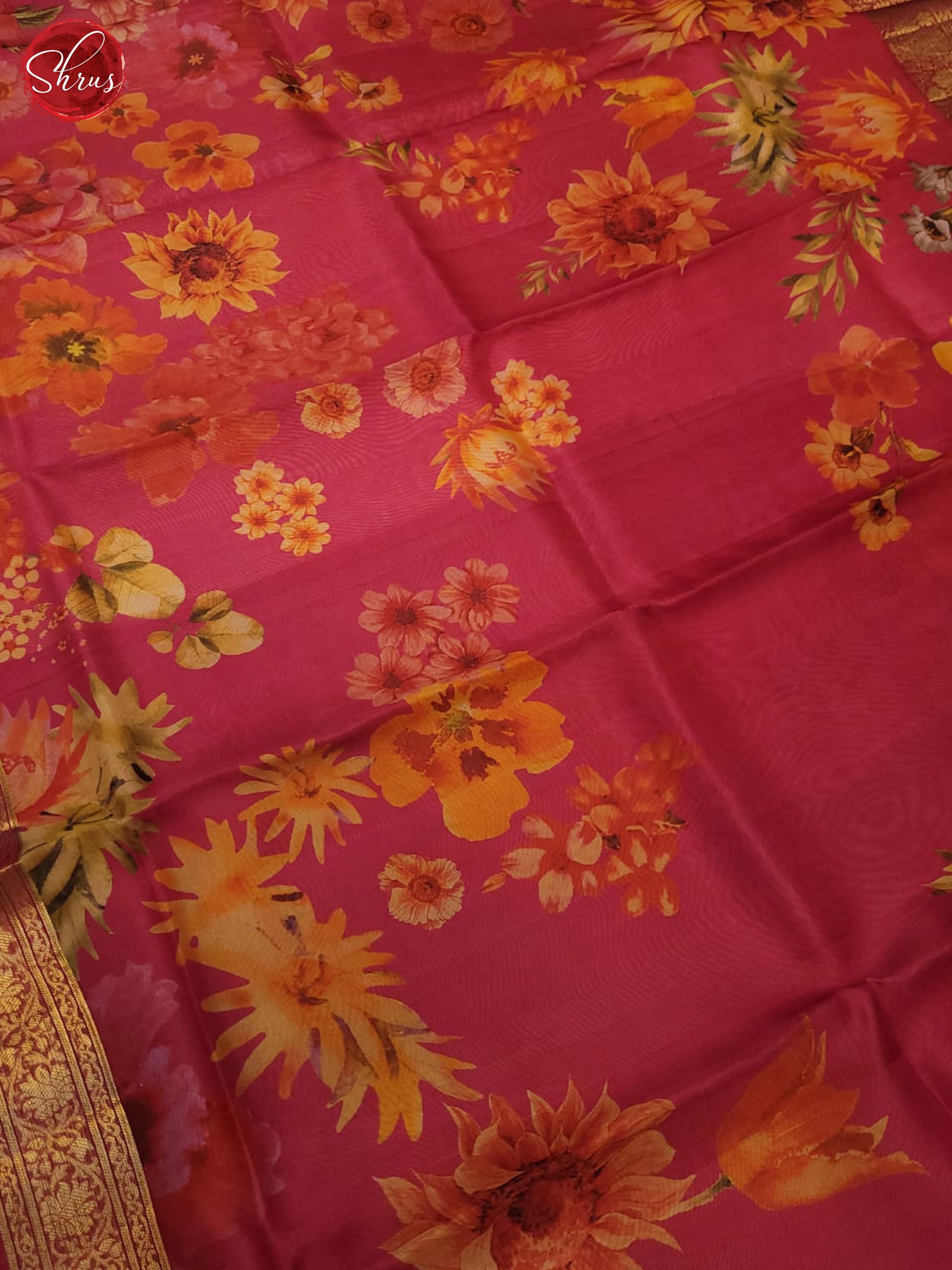 pink(single tone)-Organza saree - Shop on ShrusEternity.com